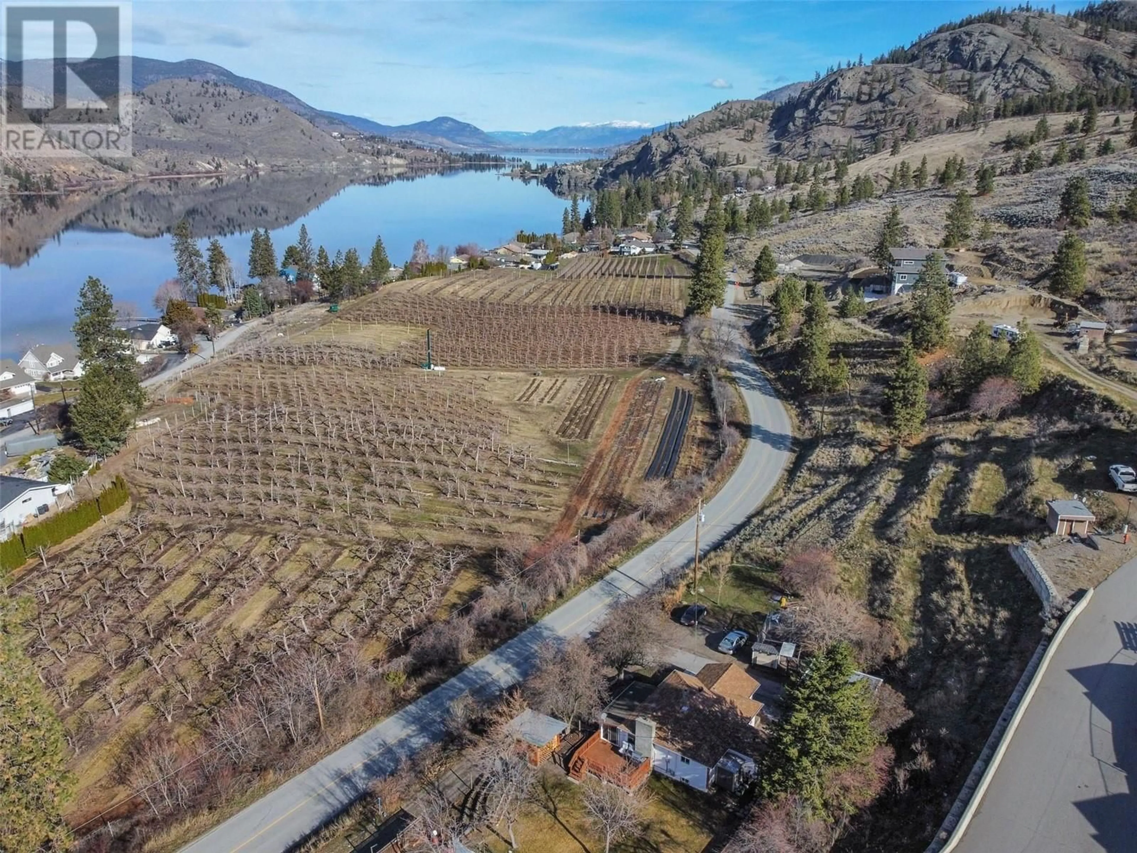 A pic from outside/outdoor area/front of a property/back of a property/a pic from drone, water/lake/river/ocean view for 541 Eastside Road, Okanagan Falls British Columbia V0H1R5