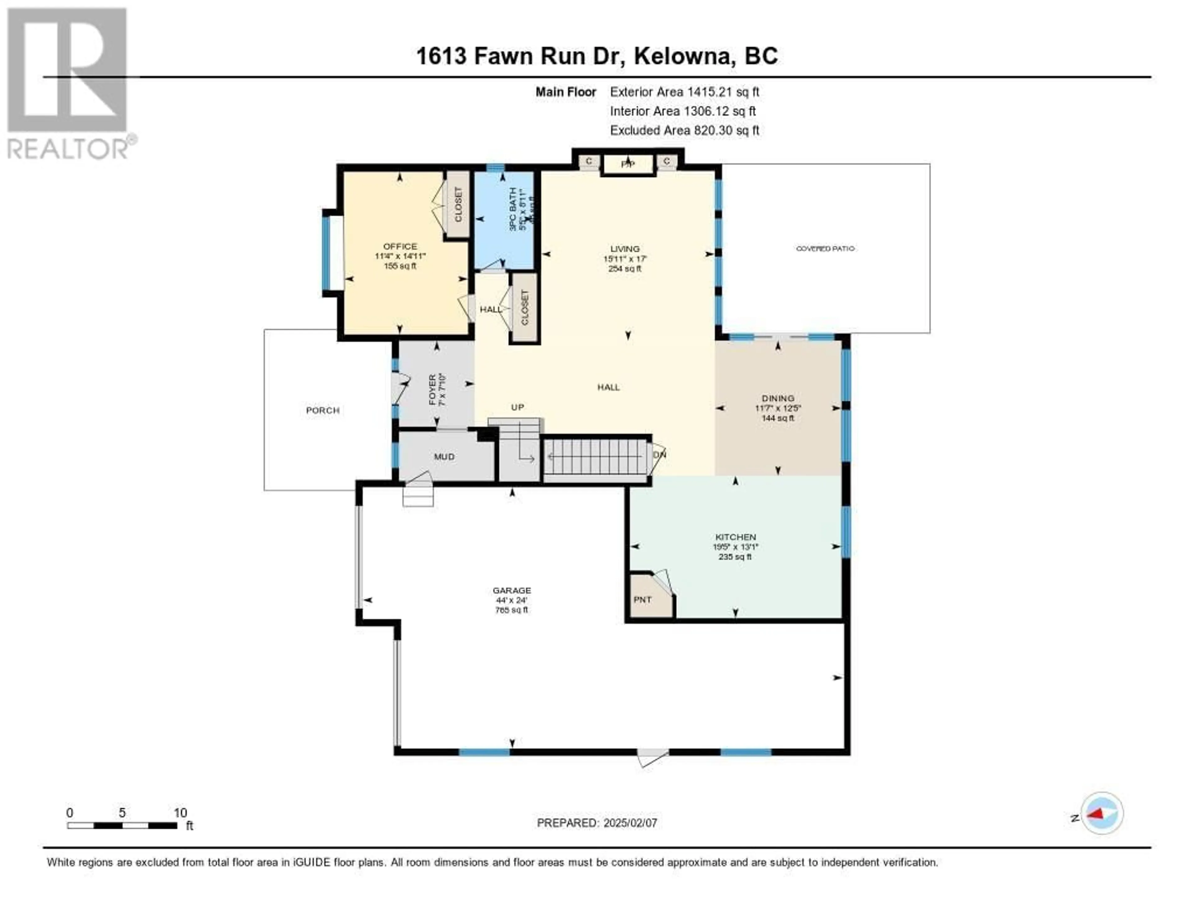 Floor plan for 1613 Fawn Run Drive, Kelowna British Columbia V1W5M8