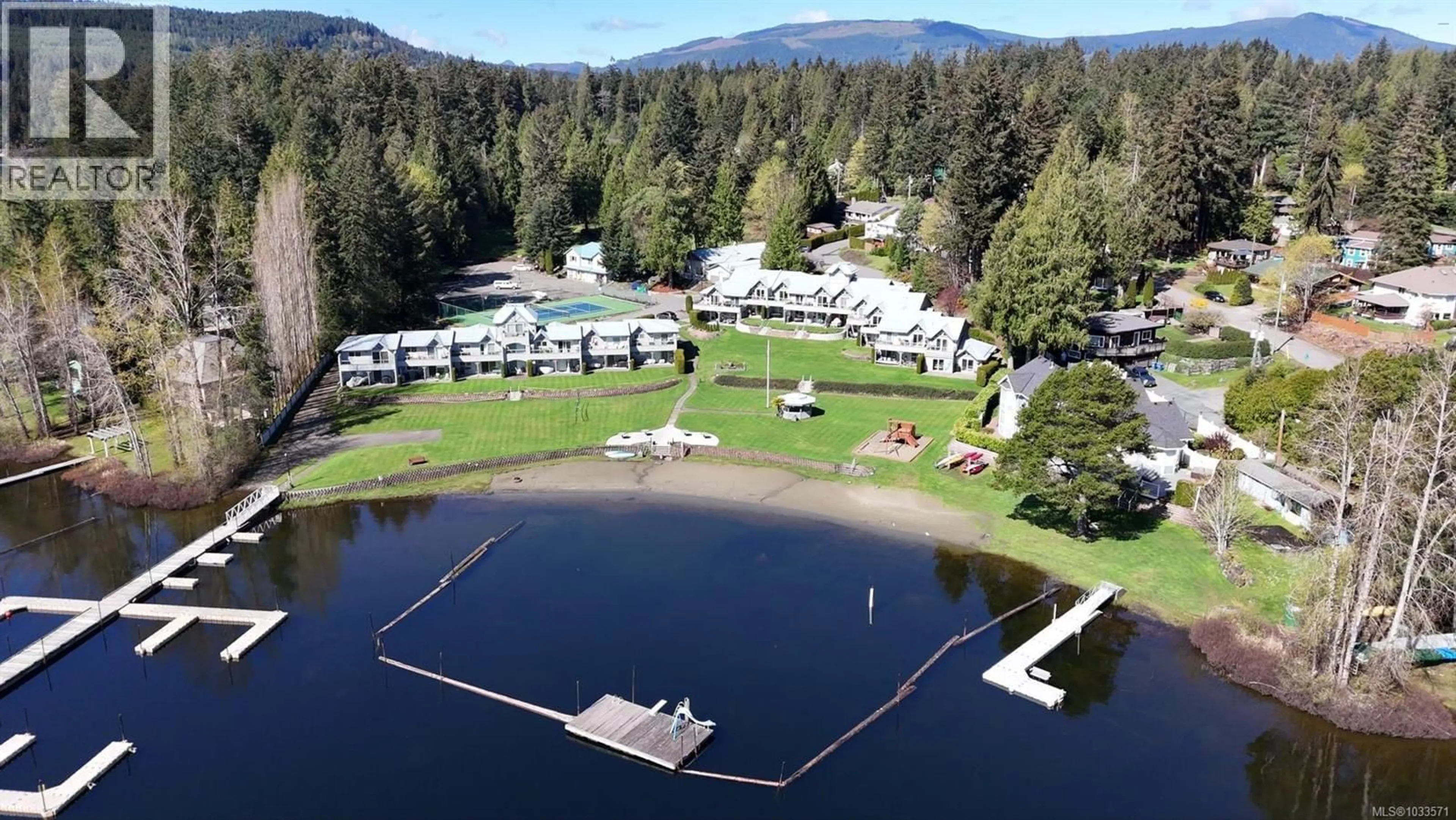 A pic from outside/outdoor area/front of a property/back of a property/a pic from drone, water/lake/river/ocean view for 1 - 2046 WIDOWS WALK, Shawnigan Lake British Columbia V0R2W1