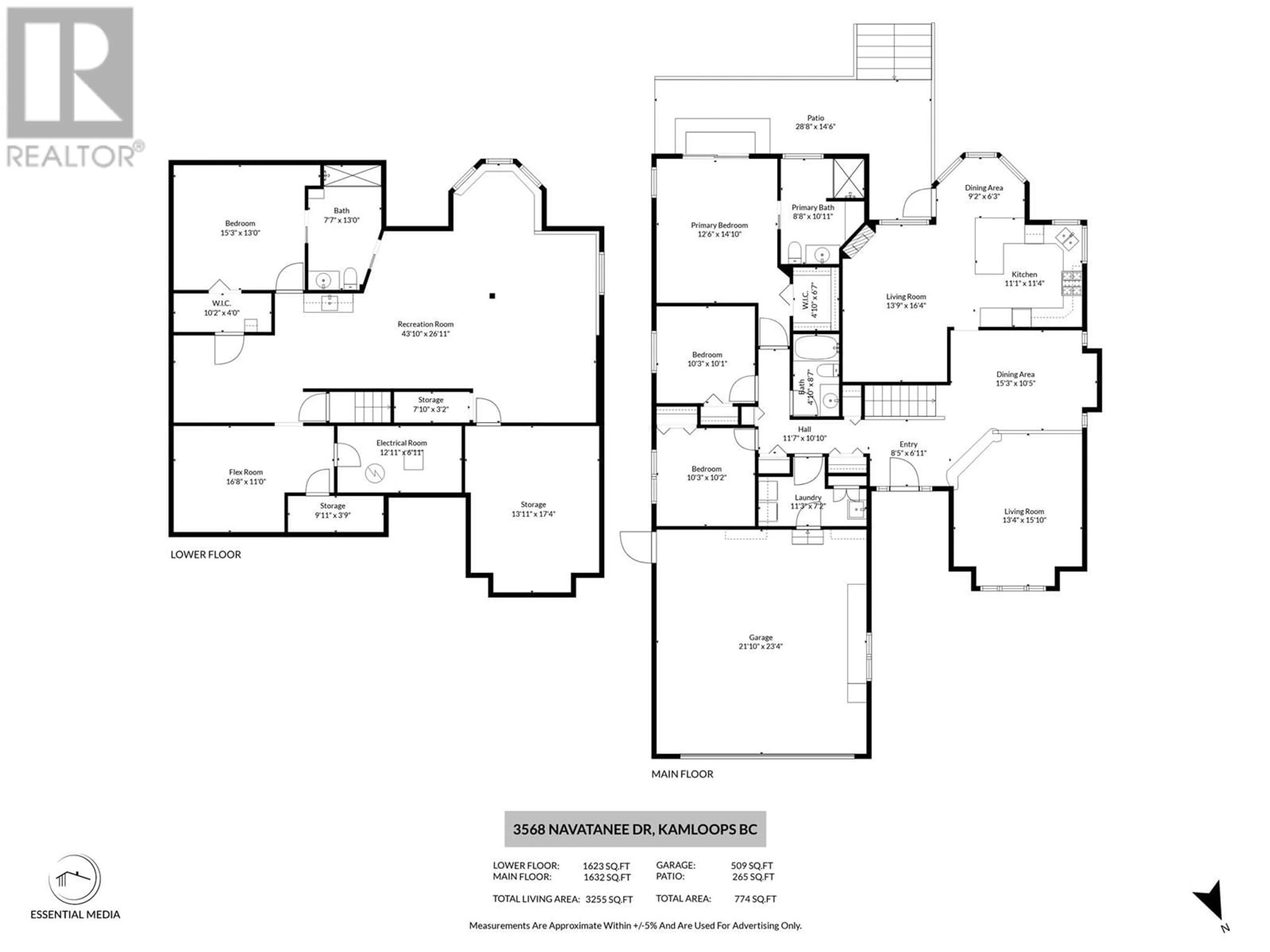 Floor plan for 3568 Navatanee Drive, Kamloops British Columbia V2H1T7