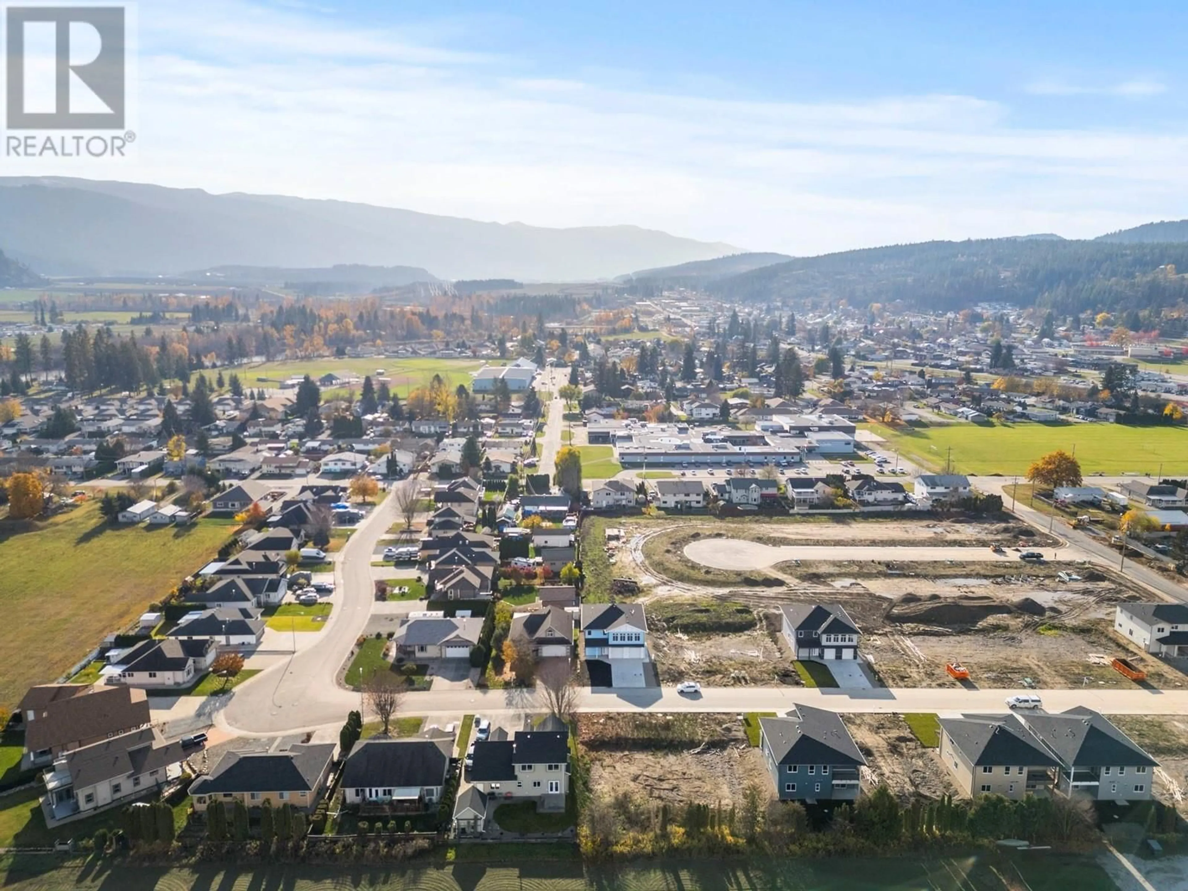 A pic from outside/outdoor area/front of a property/back of a property/a pic from drone, mountain view for 2217 Heitman Street, Enderby British Columbia V0E1V2