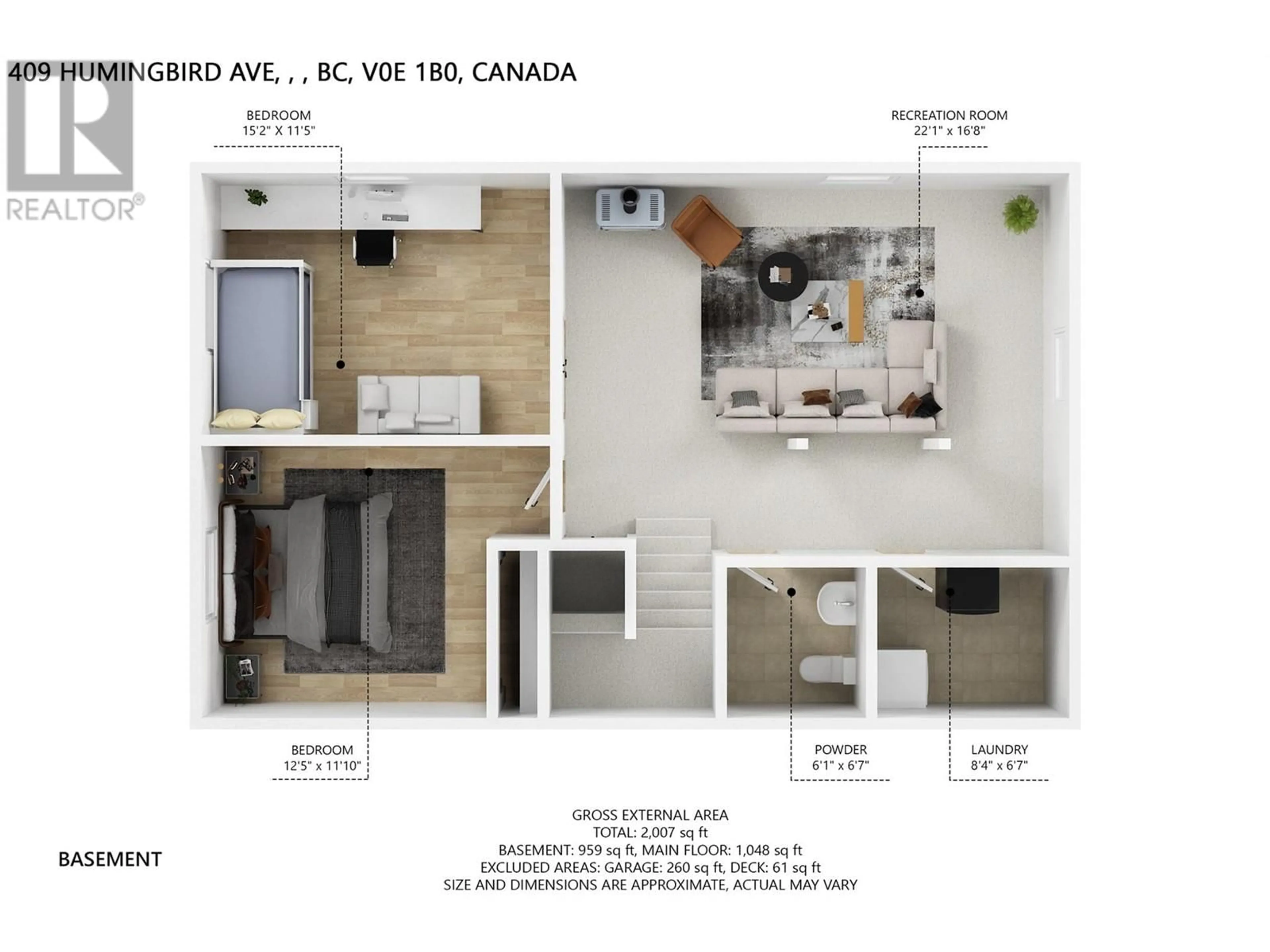 Floor plan for 409 HUMMINGBIRD AVENUE, Vernon British Columbia V1H2A1