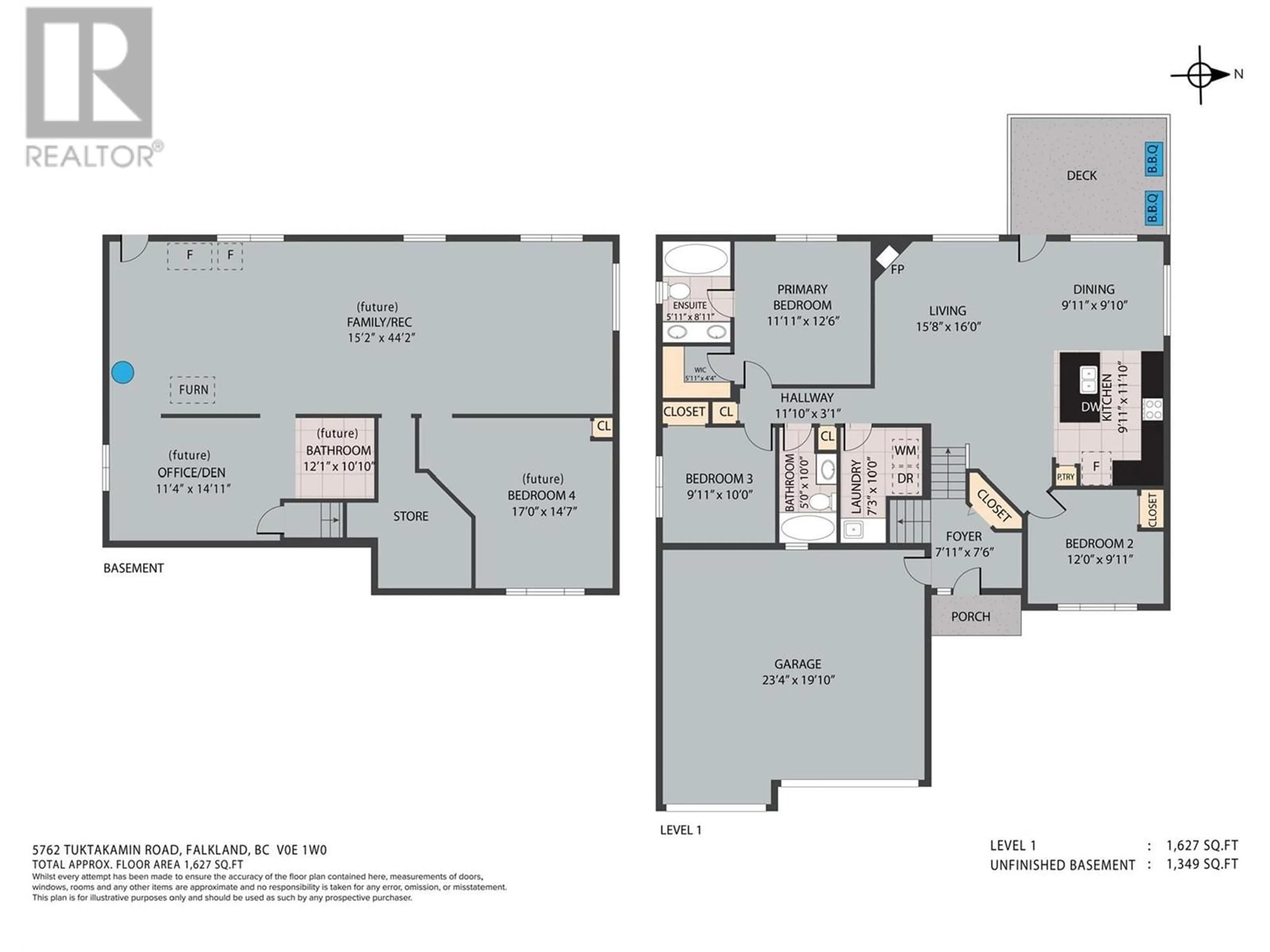 Floor plan for 5762 Tuktakamin Road, Falkland British Columbia V0E1W0