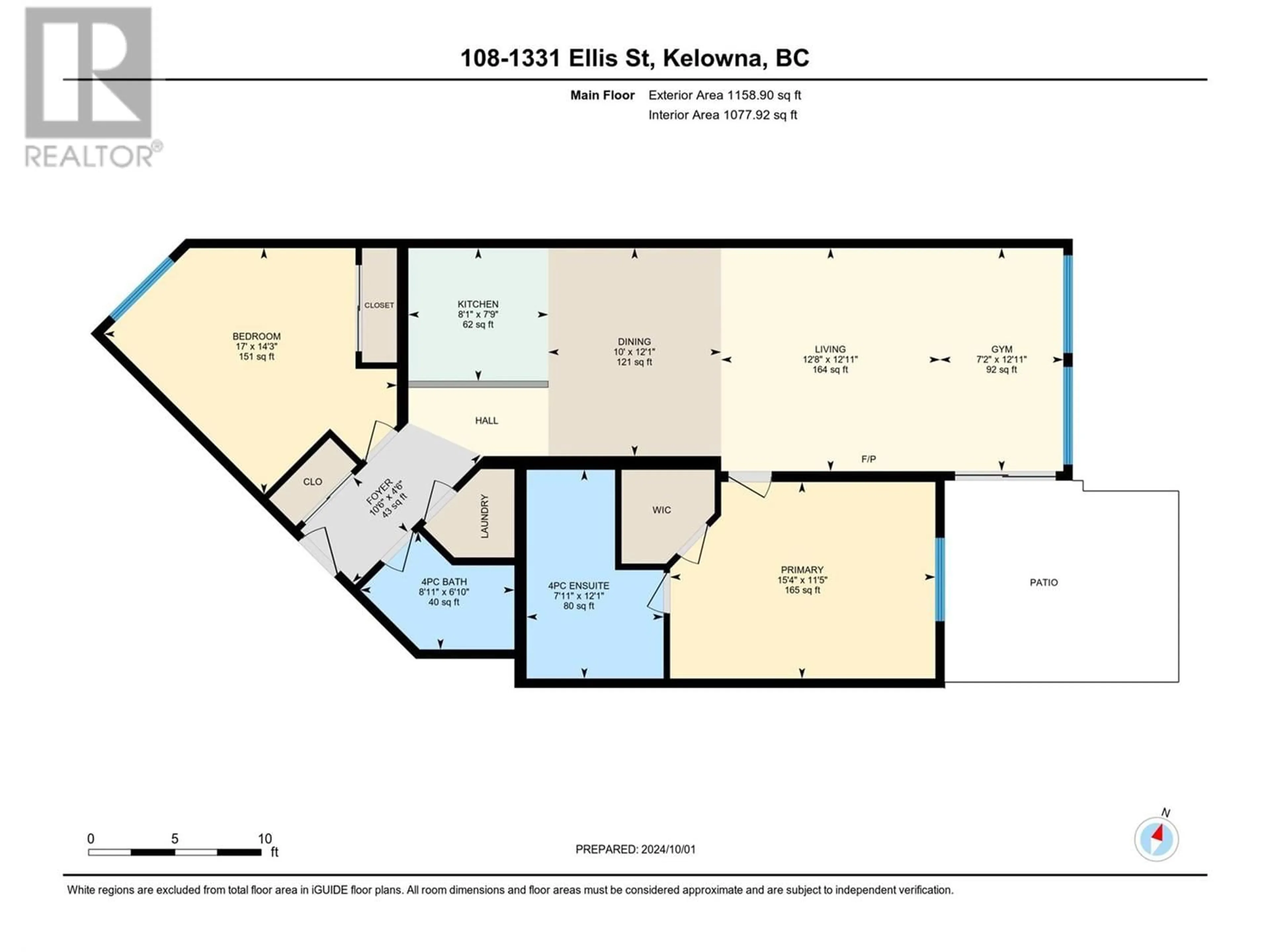 Floor plan for 1331 Ellis Street Unit# 108, Kelowna British Columbia V1Y1Z9