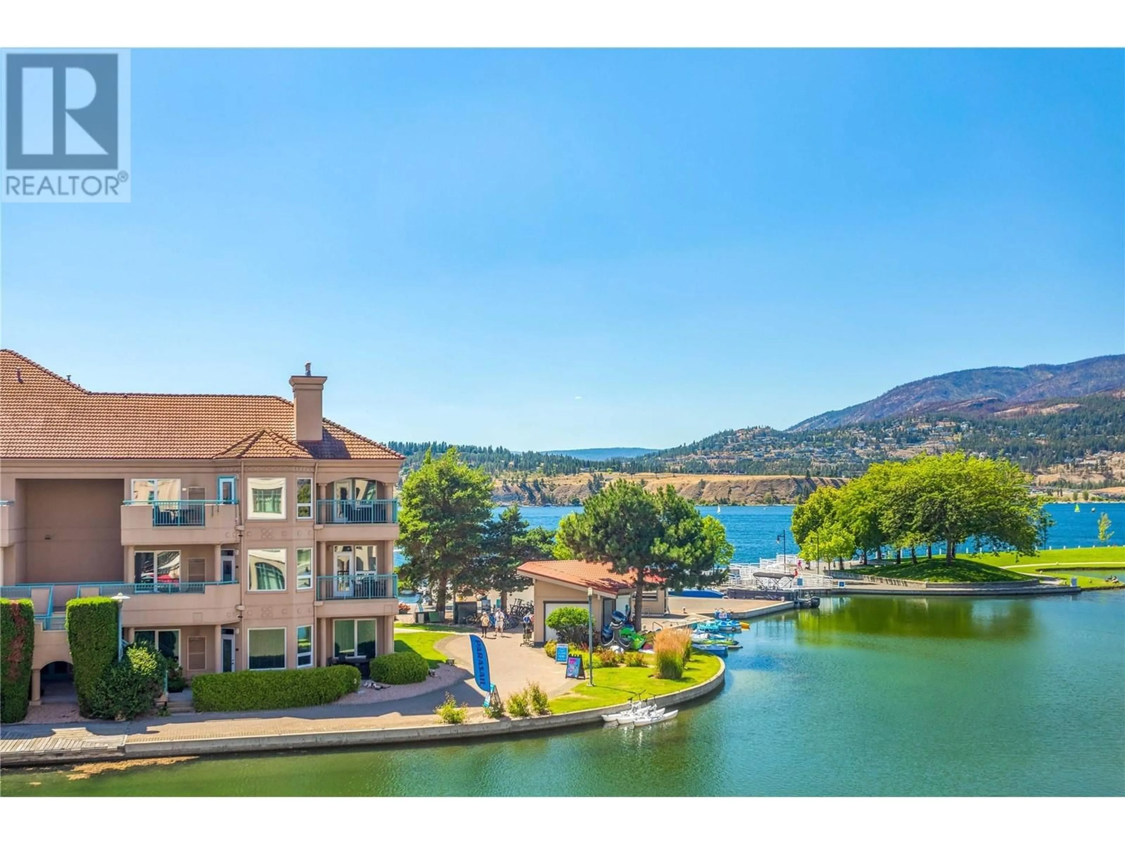 A pic from outside/outdoor area/front of a property/back of a property/a pic from drone, water/lake/river/ocean view for 1288 Water Street N Unit# 350 (I12), Kelowna British Columbia V1Y9P3