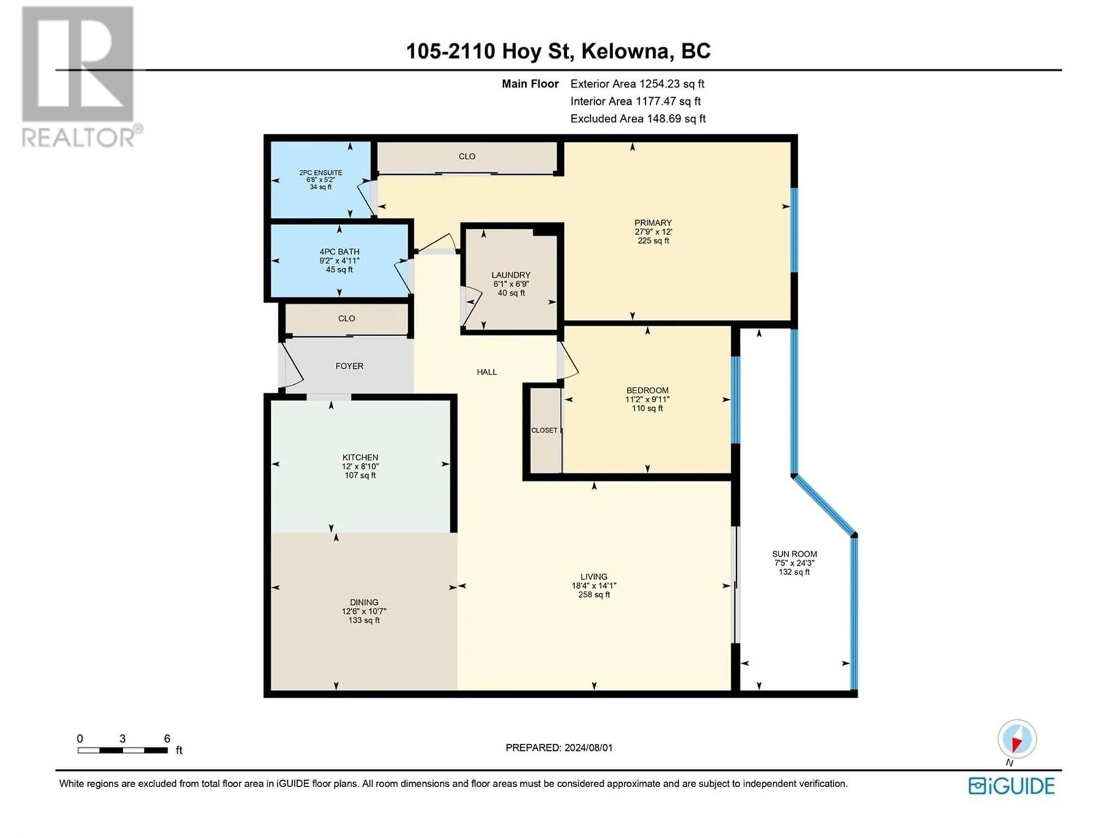 Floor plan for 105 - 2110 HOY STREET, Kelowna British Columbia V1Y8T4