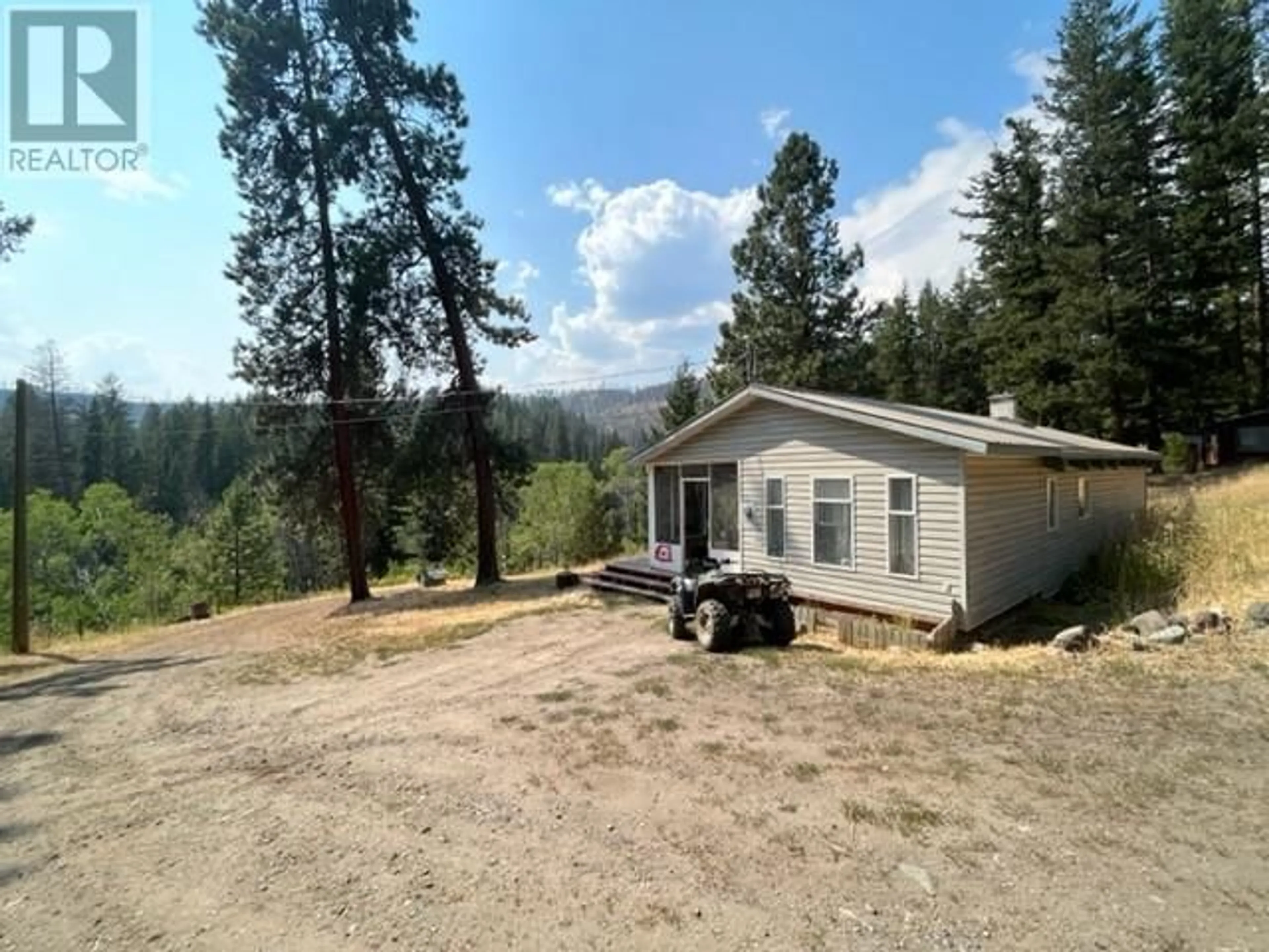 A pic from outside/outdoor area/front of a property/back of a property/a pic from drone, mountain view for 1453 Summers Creek Road, Princeton British Columbia V0X1W0