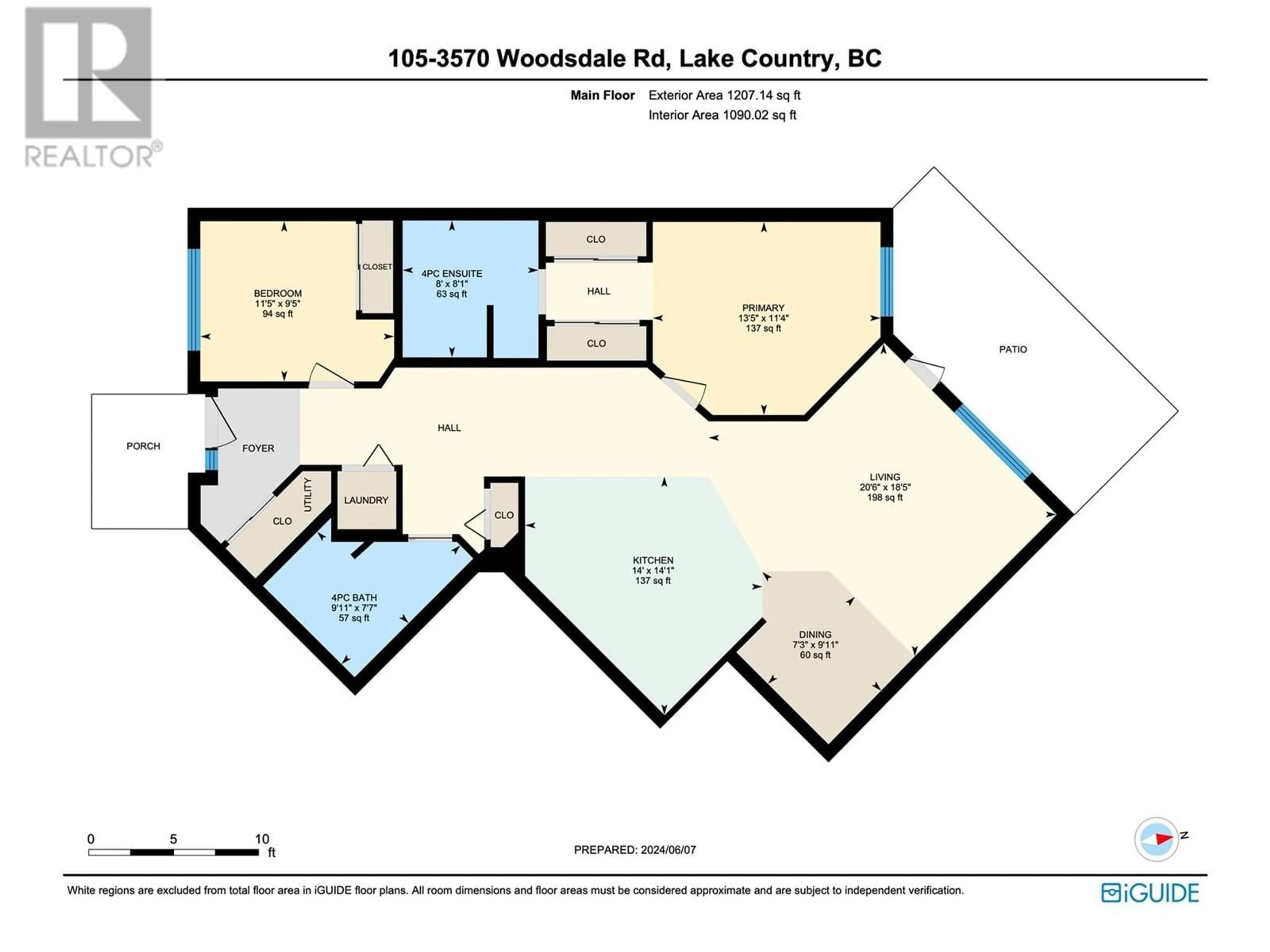 Floor plan for 105 - 3570 WOODSDALE ROAD, Lake Country British Columbia V4V1Y9