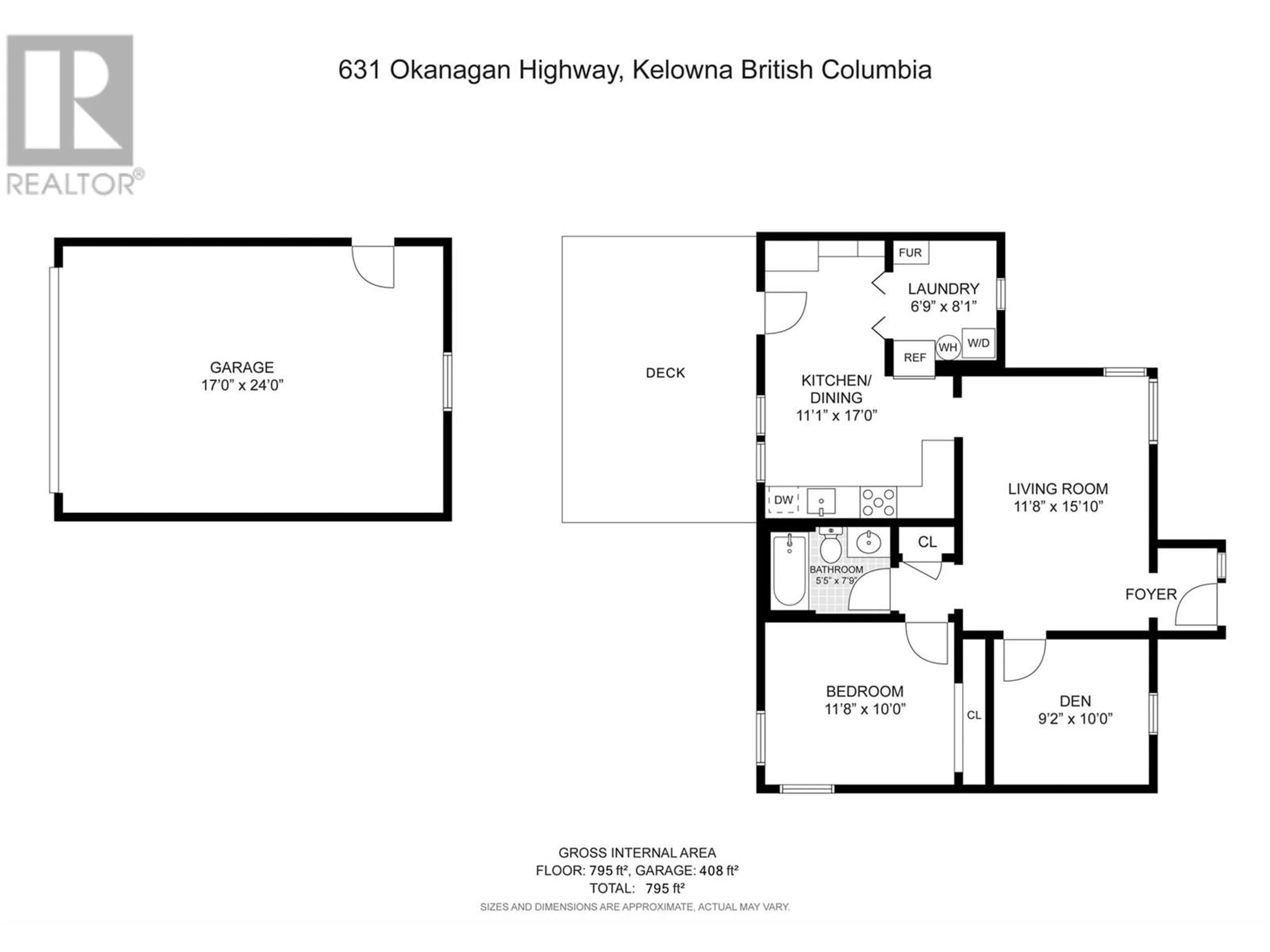 Floor plan for 631 Okanagan Boulevard, Kelowna British Columbia V1Y7L2