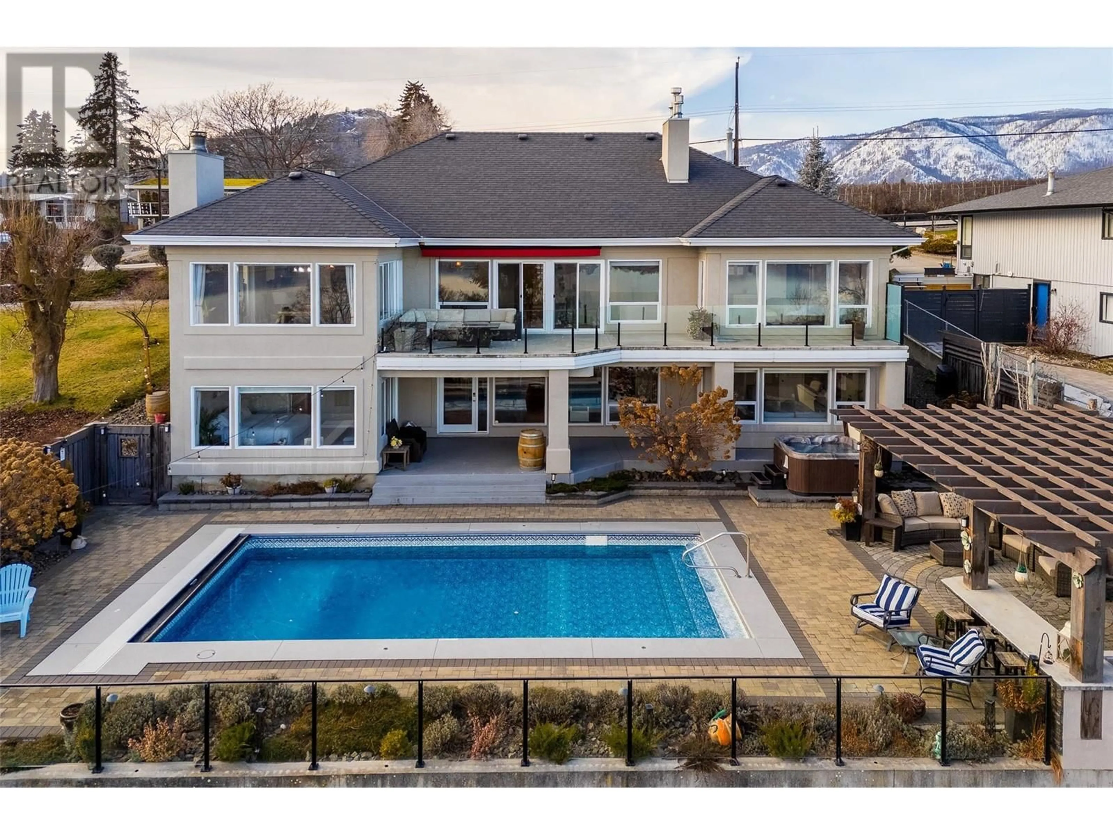 A pic from outside/outdoor area/front of a property/back of a property/a pic from drone, mountain view for 2765 Thacker Drive, West Kelowna British Columbia V1Z1W5