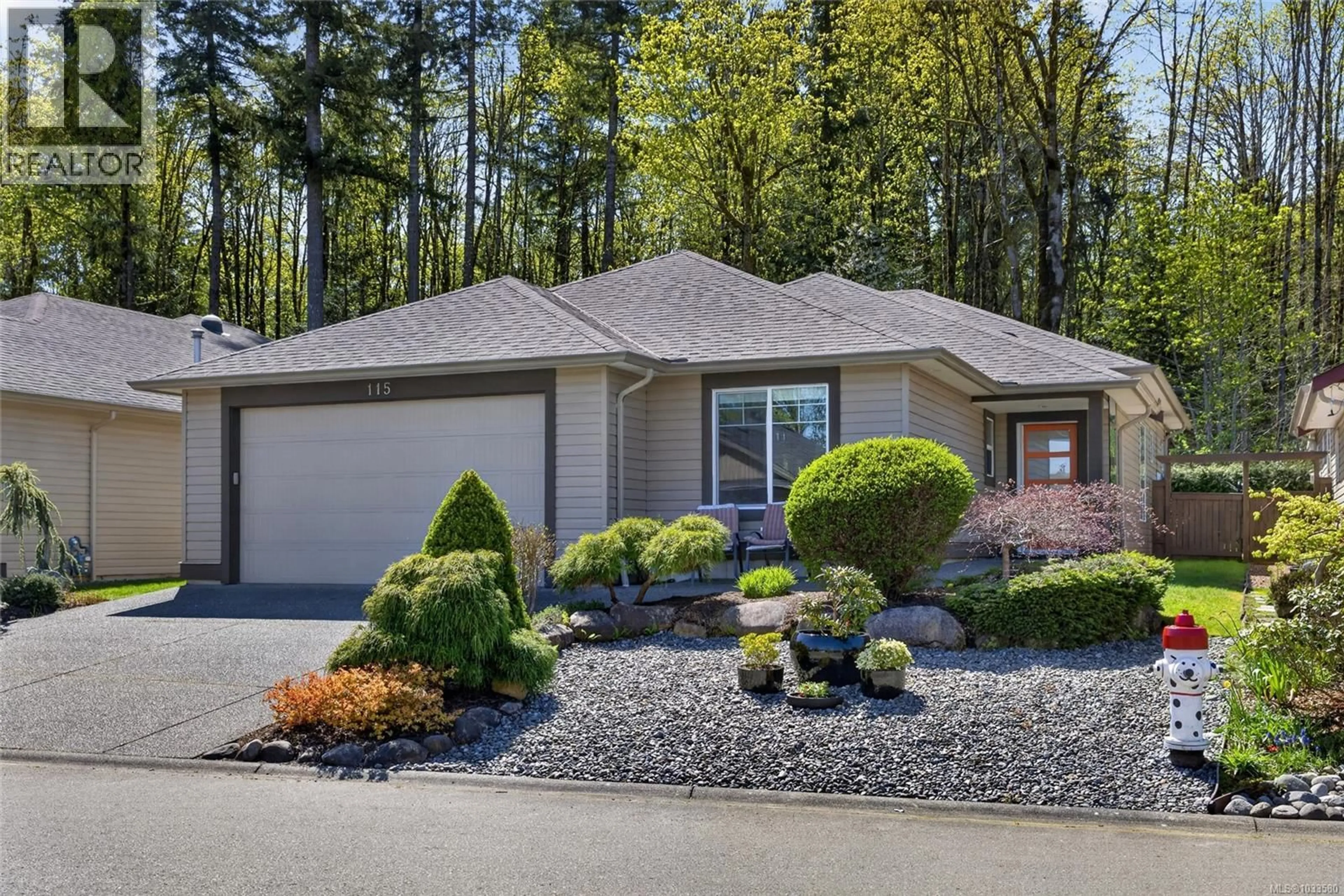 Home with vinyl exterior material, street for 115 - 2205 ROBERT LANG ROAD, Courtenay British Columbia V9N1M4