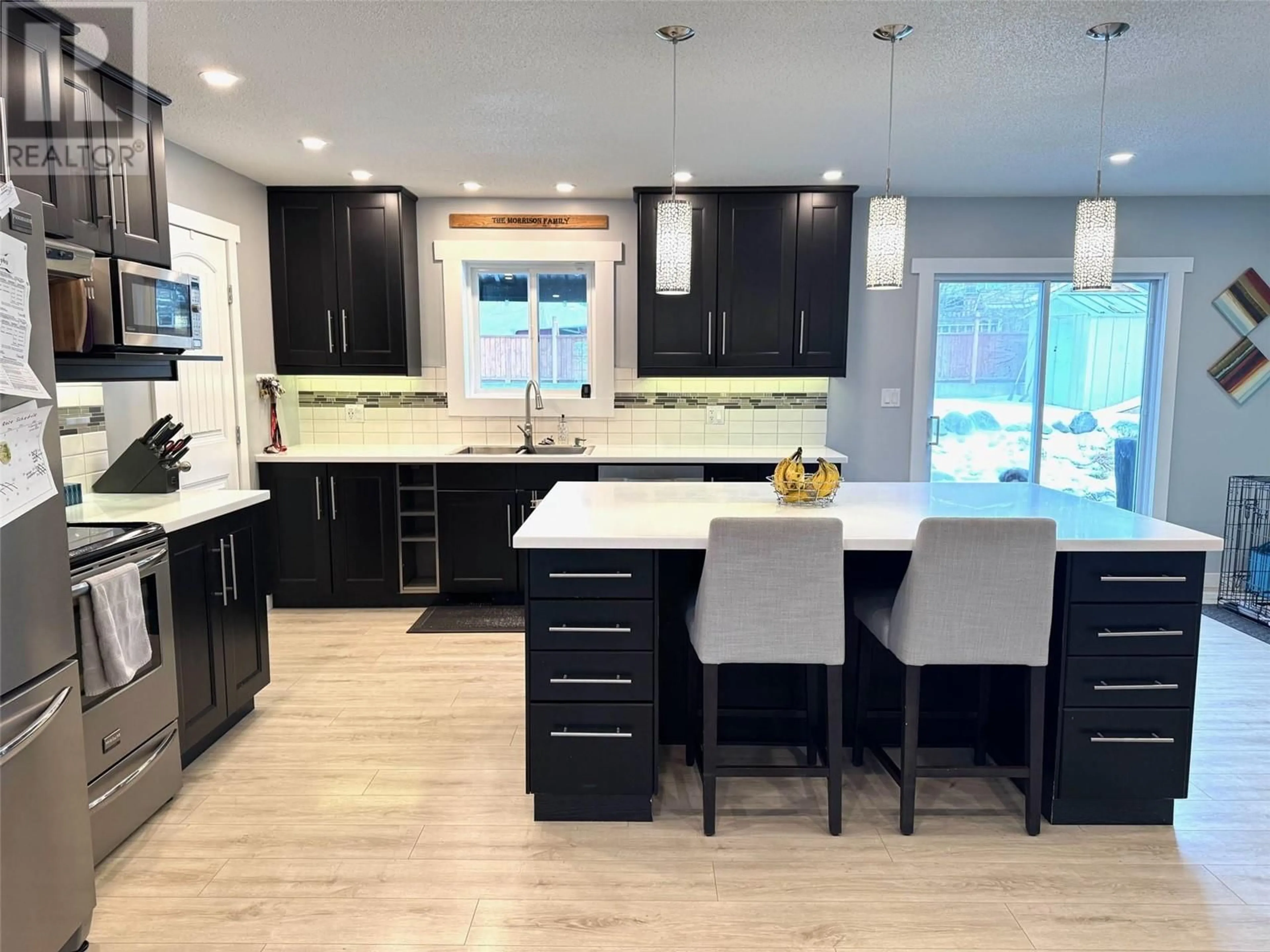 Contemporary kitchen, ceramic/tile floor for 2075 Parker Drive, Merritt British Columbia V1K1J2