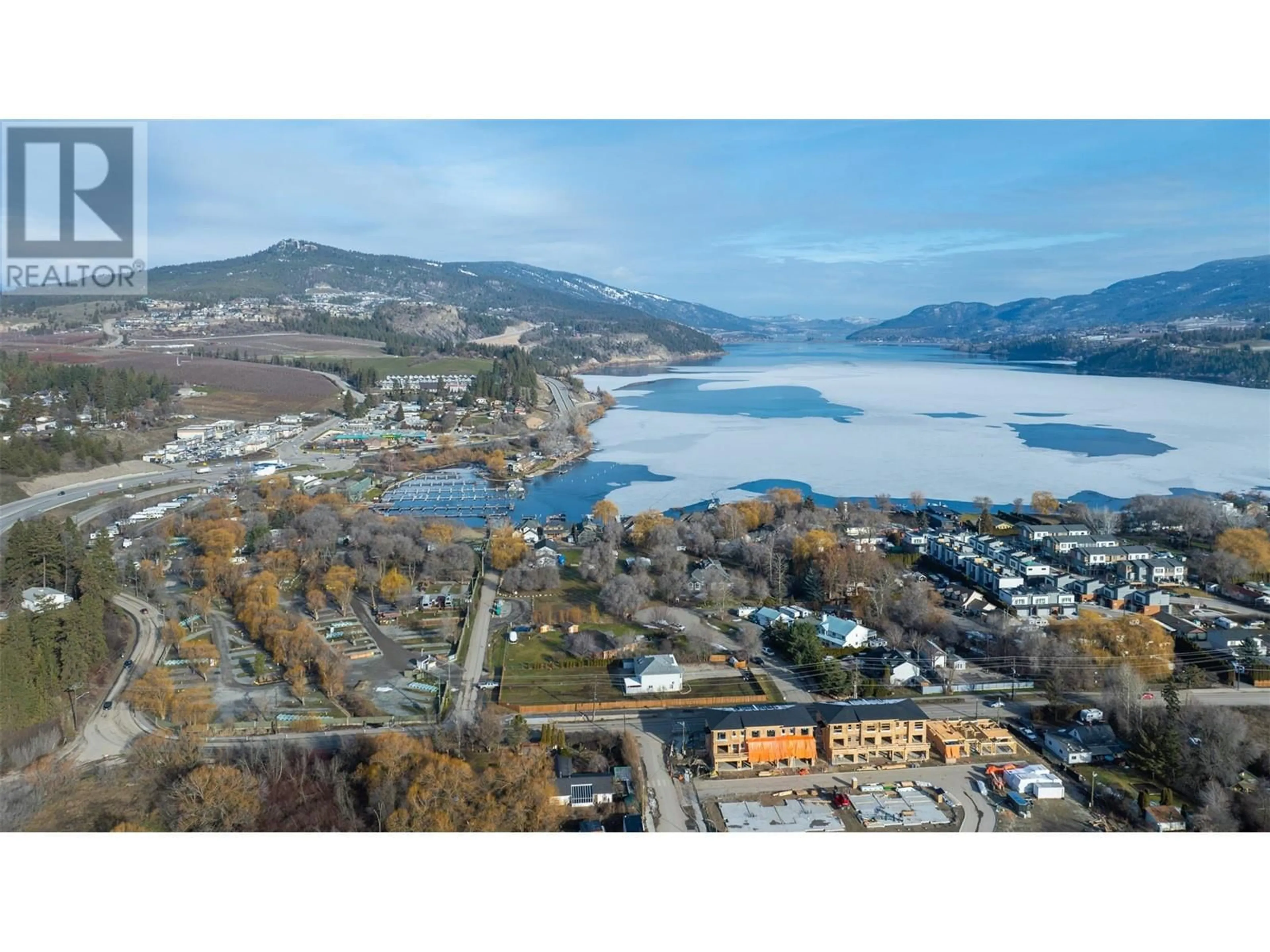 A pic from outside/outdoor area/front of a property/back of a property/a pic from drone, water/lake/river/ocean view for 11506 Turtle Bay Court, Lake Country British Columbia V4V1X9