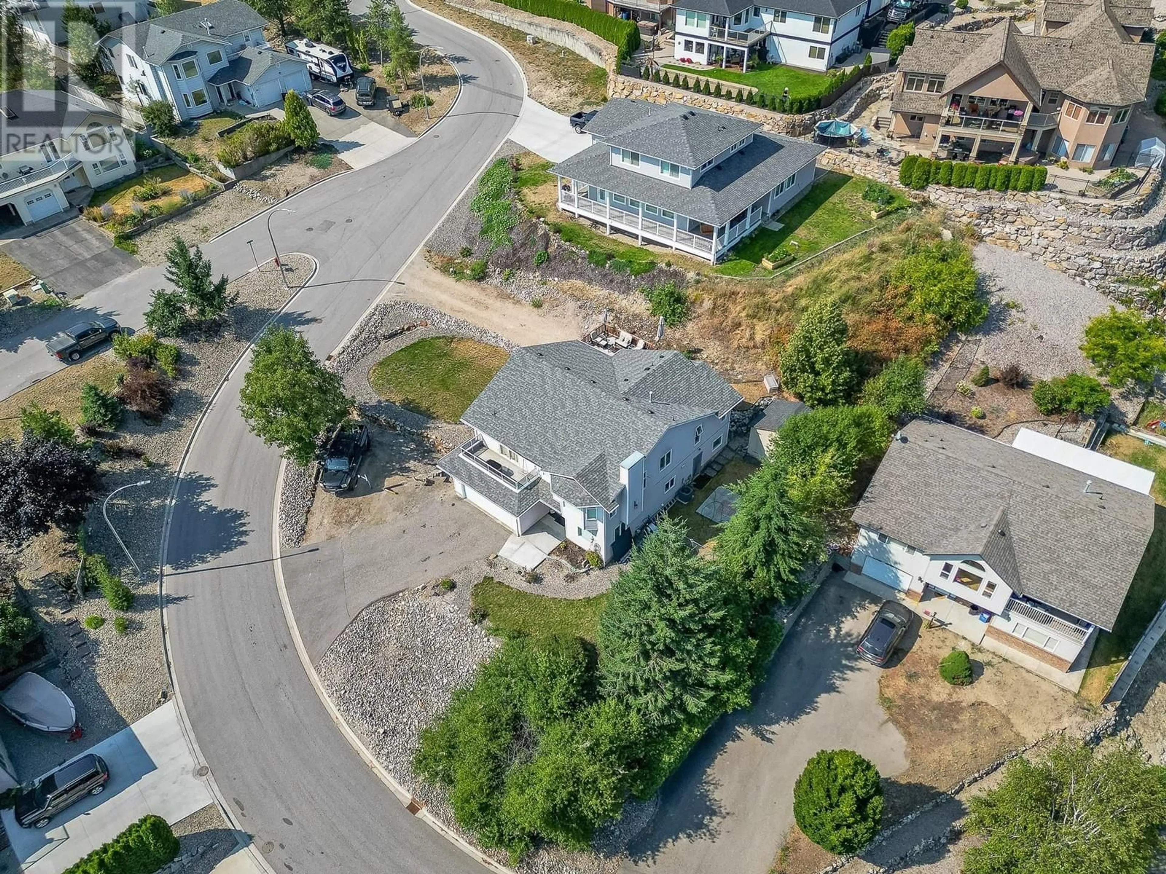 A pic from outside/outdoor area/front of a property/back of a property/a pic from drone, street for 109 Reservoir Road, Enderby British Columbia V0E1V1