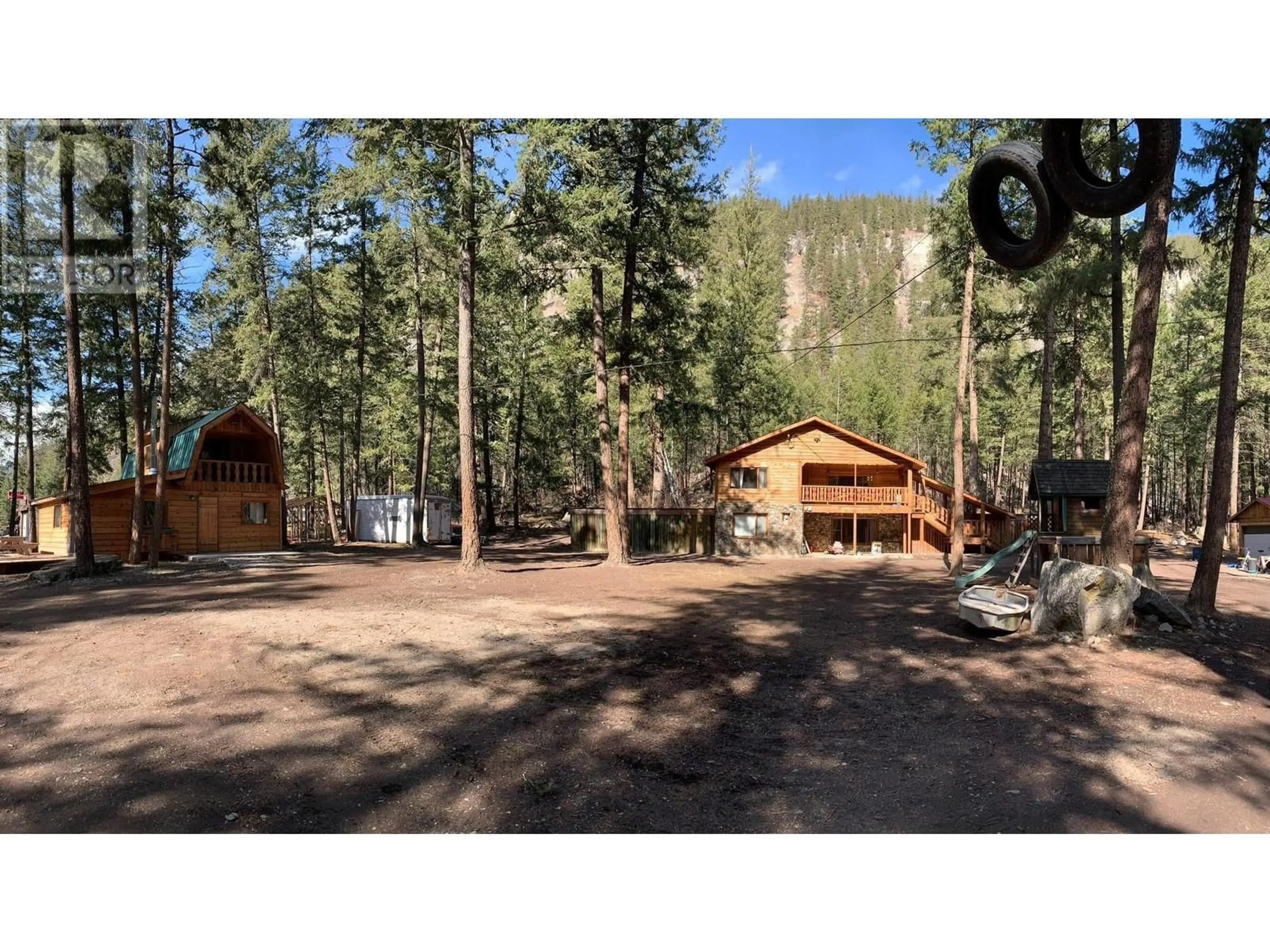 A pic from outside/outdoor area/front of a property/back of a property/a pic from drone, forest/trees view for 1380 OLD HEDLEY ROAD, Princeton British Columbia V0X1W0