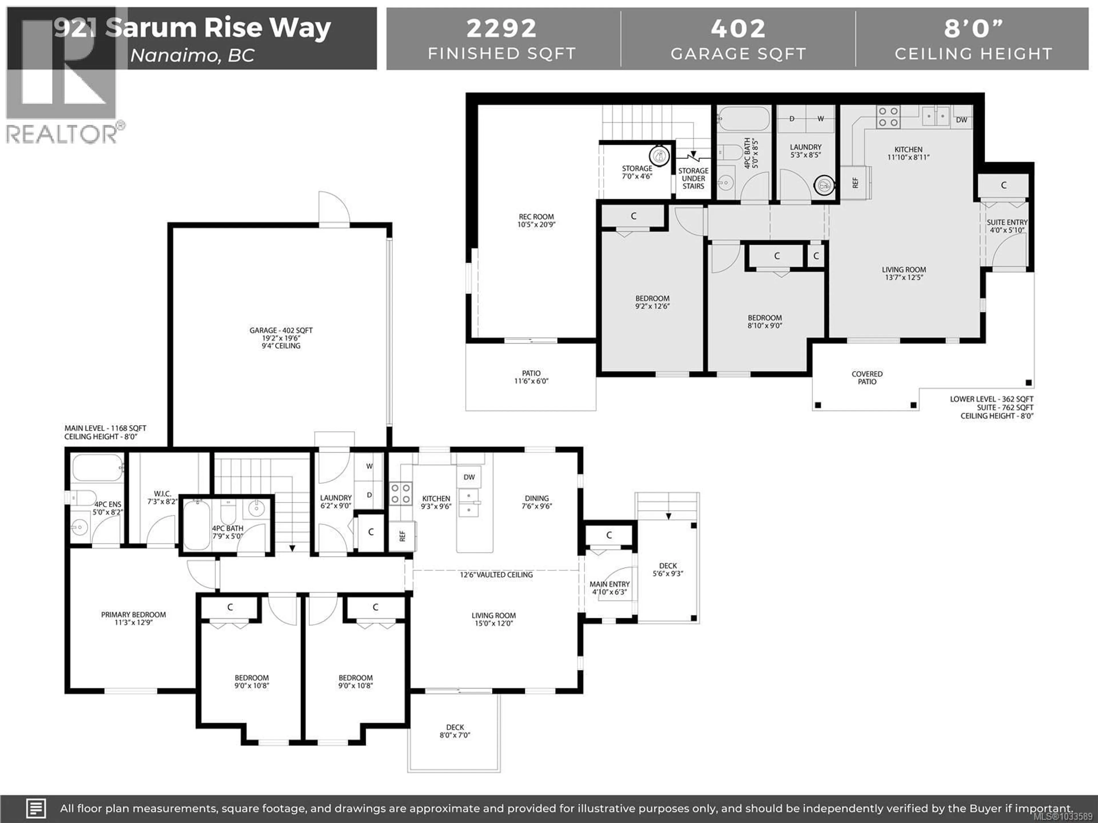 Floor plan for 921 SARUM RISE WAY, Nanaimo British Columbia V9R7C4