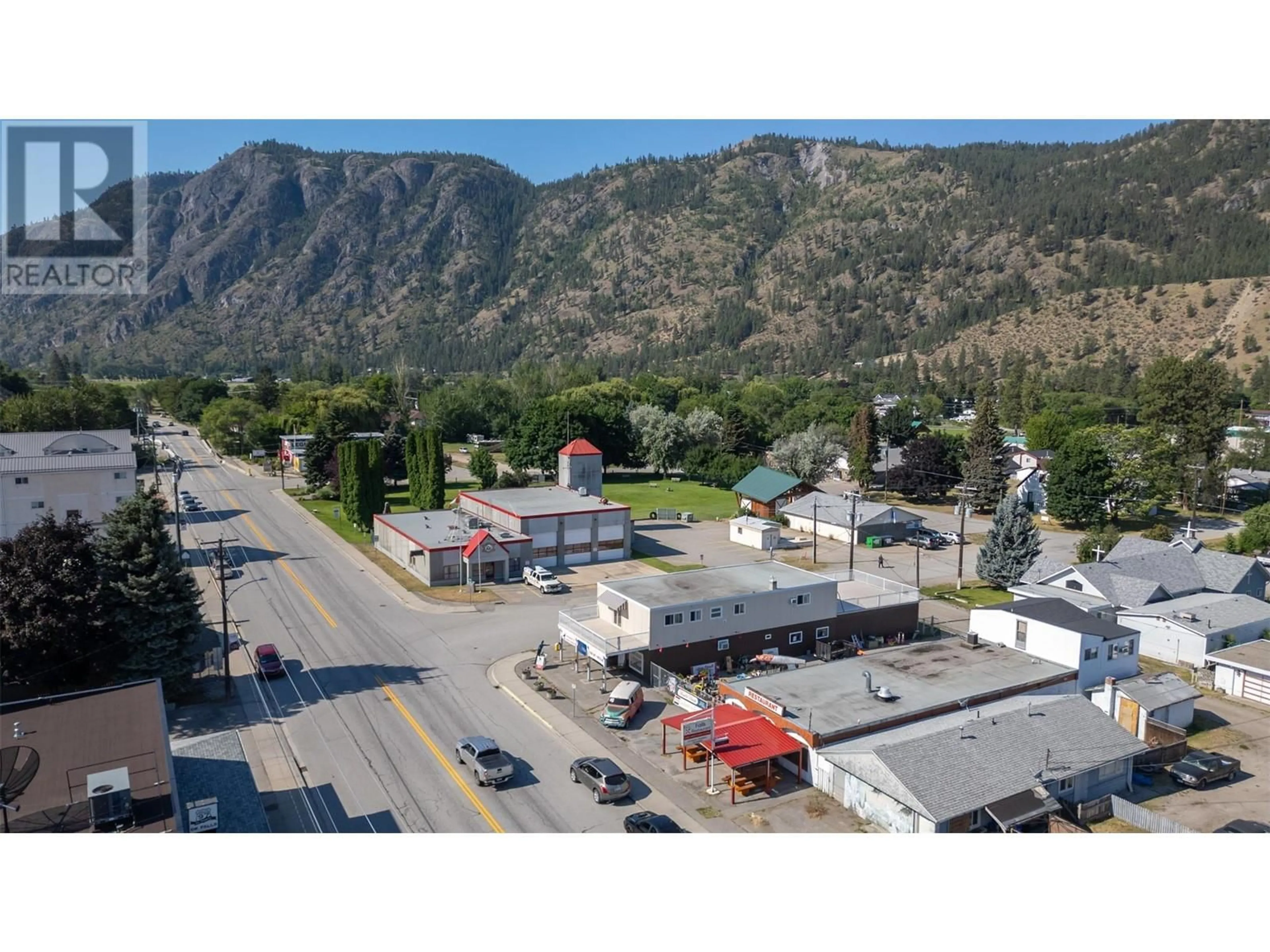 A pic from outside/outdoor area/front of a property/back of a property/a pic from drone, mountain view for 1032/1040 Main Street, Okanagan Falls British Columbia V0H1R4