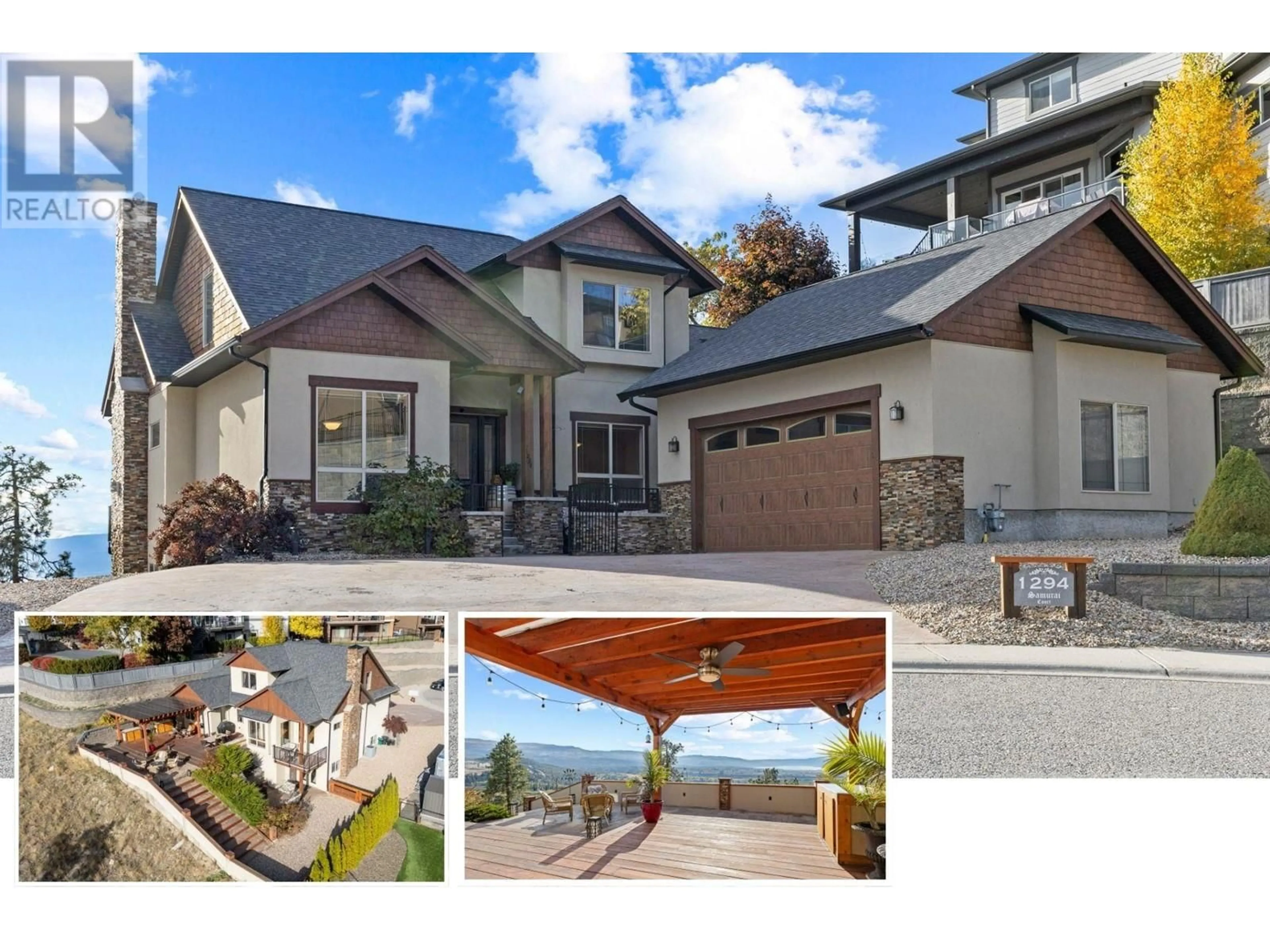 Home with vinyl exterior material, mountain view for 1294 Samurai Court, Kelowna British Columbia V1P1S2