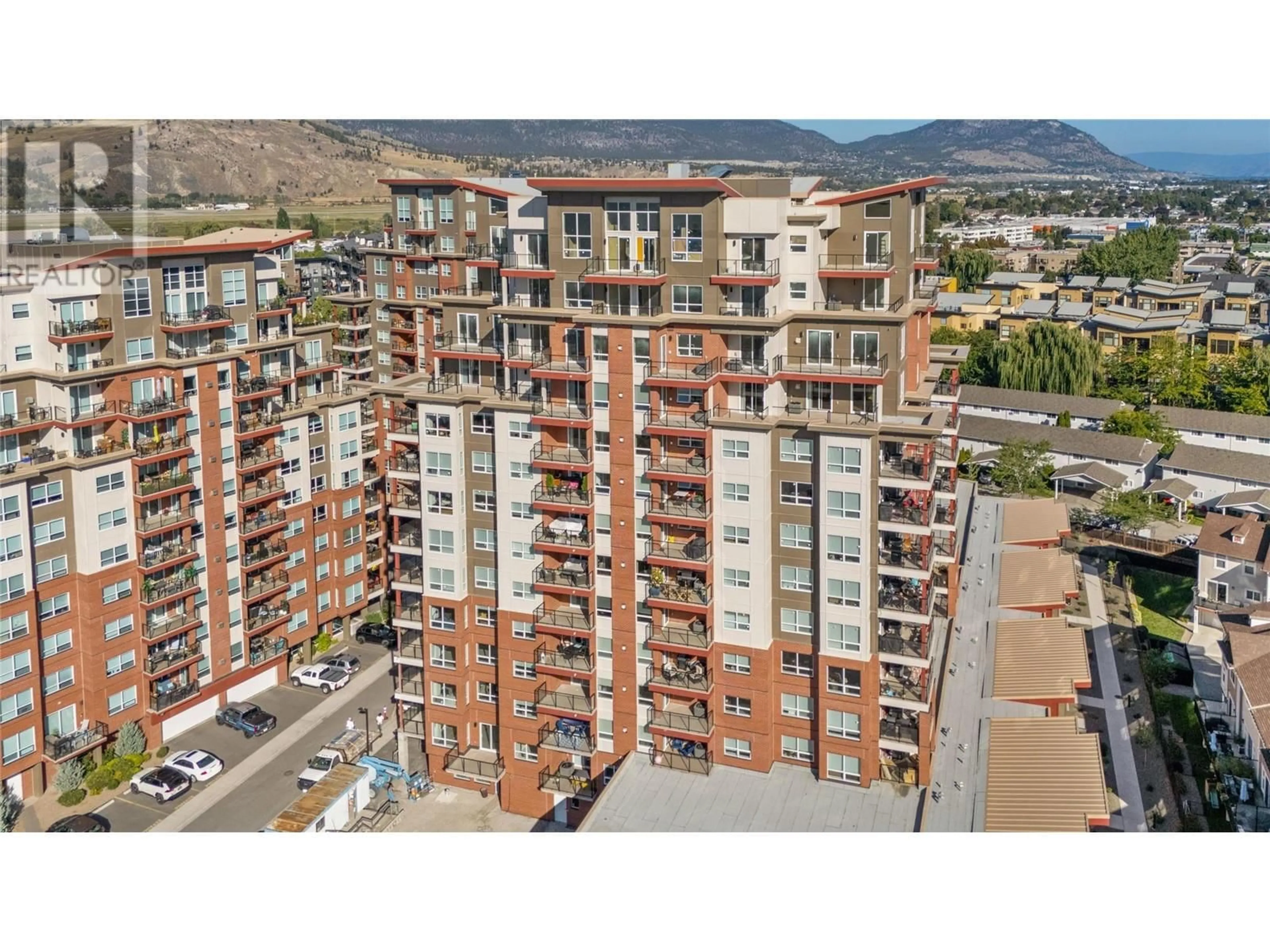 A pic from outside/outdoor area/front of a property/back of a property/a pic from drone, city buildings view from balcony for 802 - 3346 SKAHA LAKE ROAD, Penticton British Columbia V2A0H6