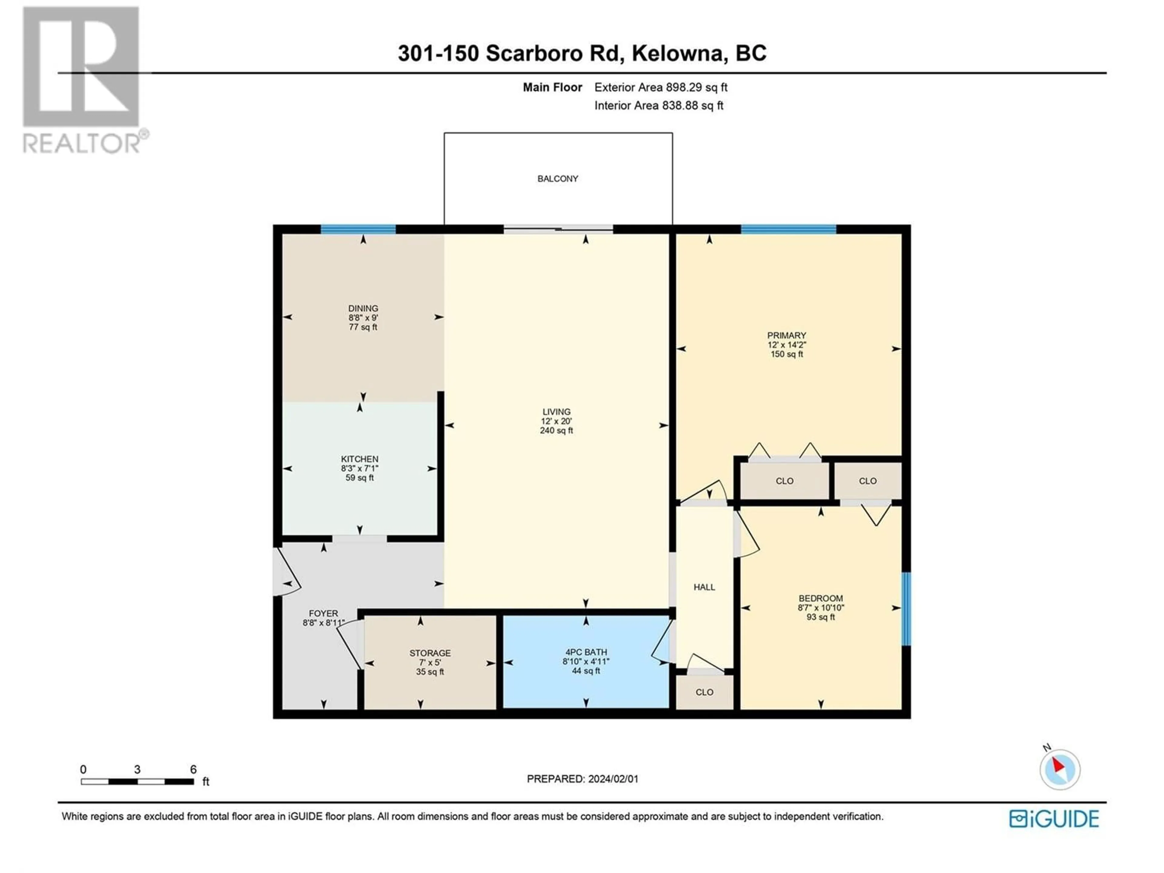 Floor plan for 150 Scarboro Road Unit# 301, Kelowna British Columbia V1X1M2