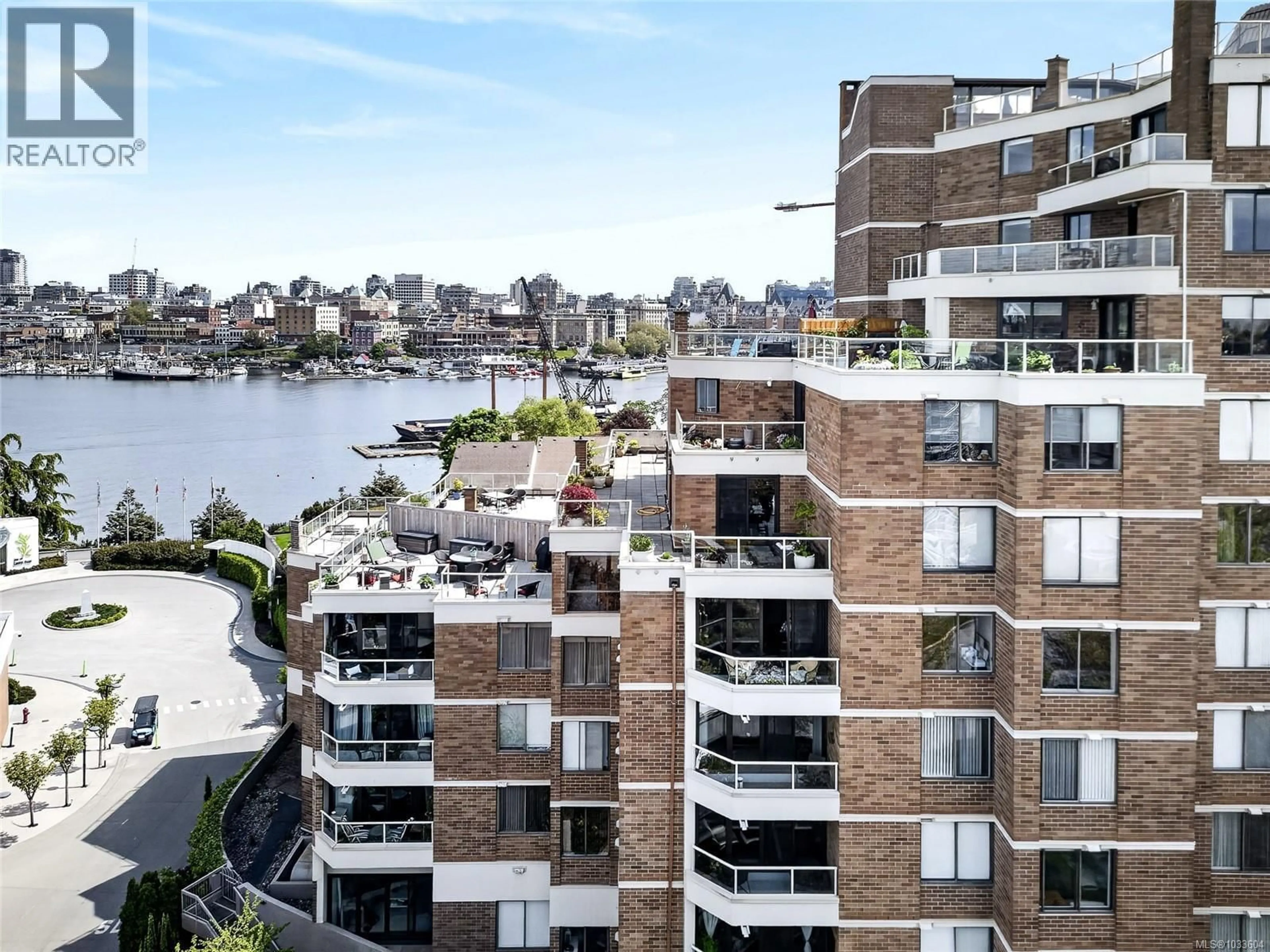 A pic from outside/outdoor area/front of a property/back of a property/a pic from drone, water/lake/river/ocean view for 504 - 225 BELLEVILLE STREET, Victoria British Columbia V8V4T9