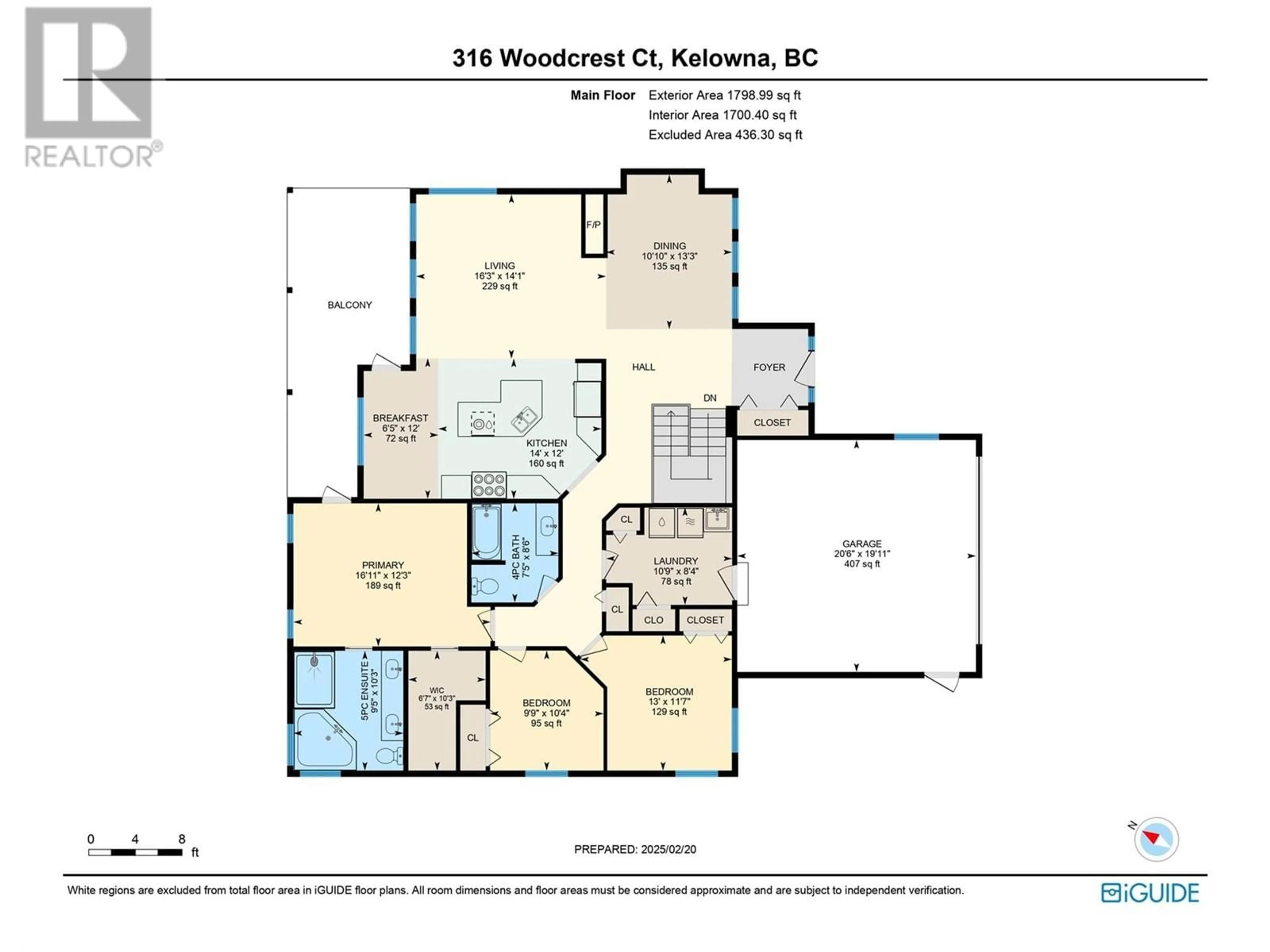 Floor plan for 316 Woodcrest Court, Kelowna British Columbia V1V2L3