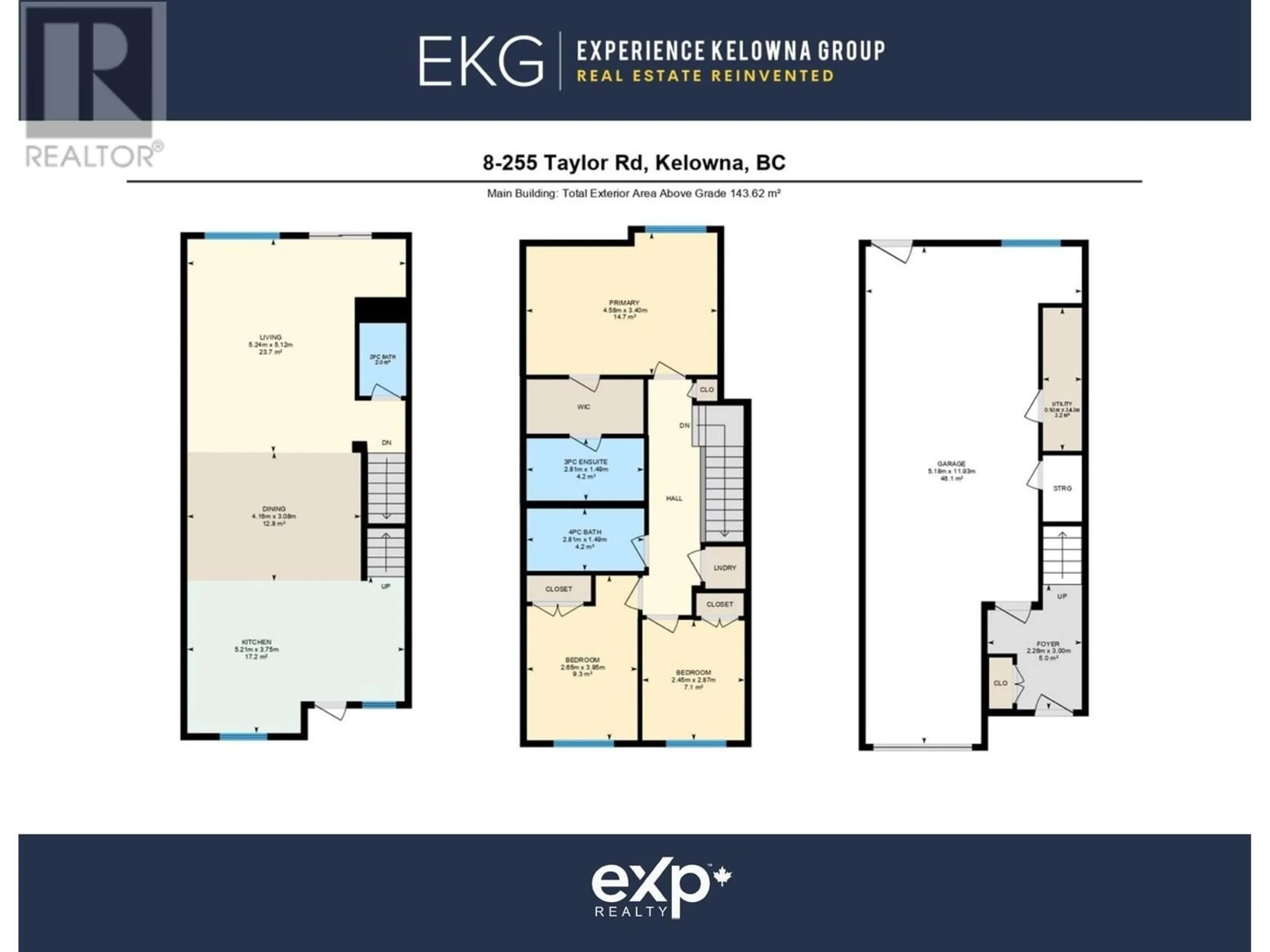 Floor plan for 255 Taylor Road Unit# 8, Kelowna British Columbia V1X4G1