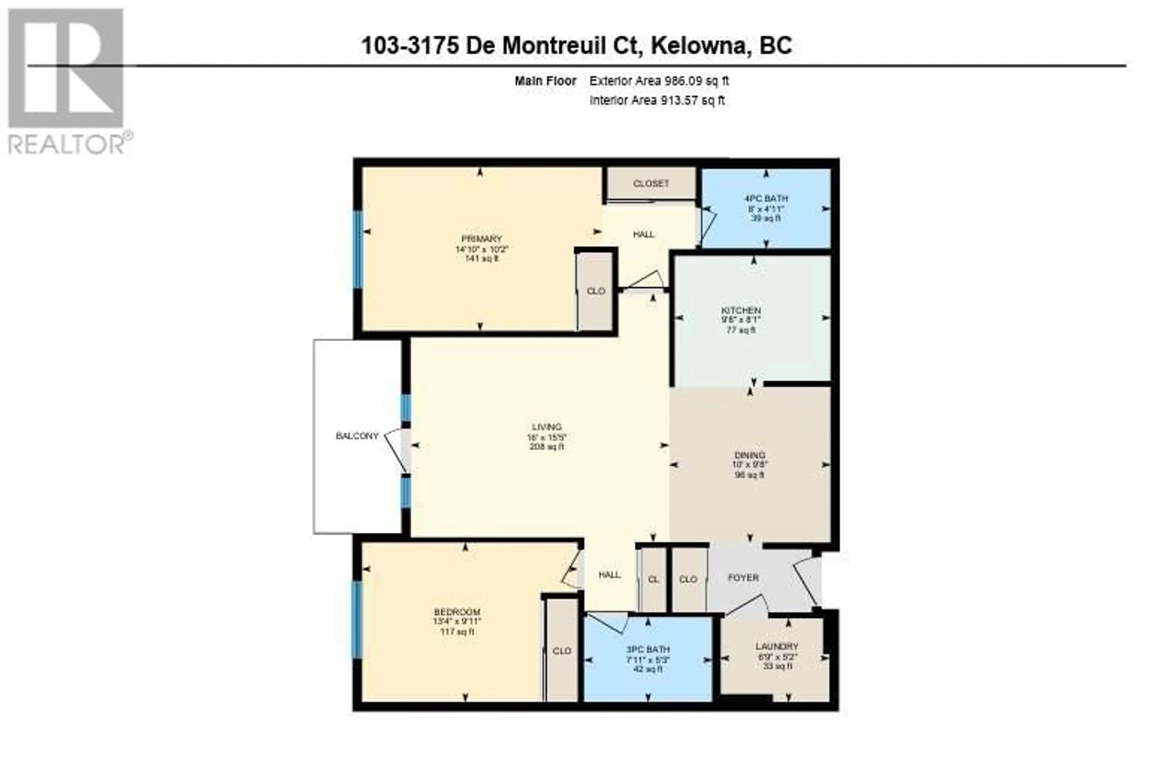 Floor plan for 103 - 3175 DE MONTREUIL COURT, Kelowna British Columbia V1P1P4