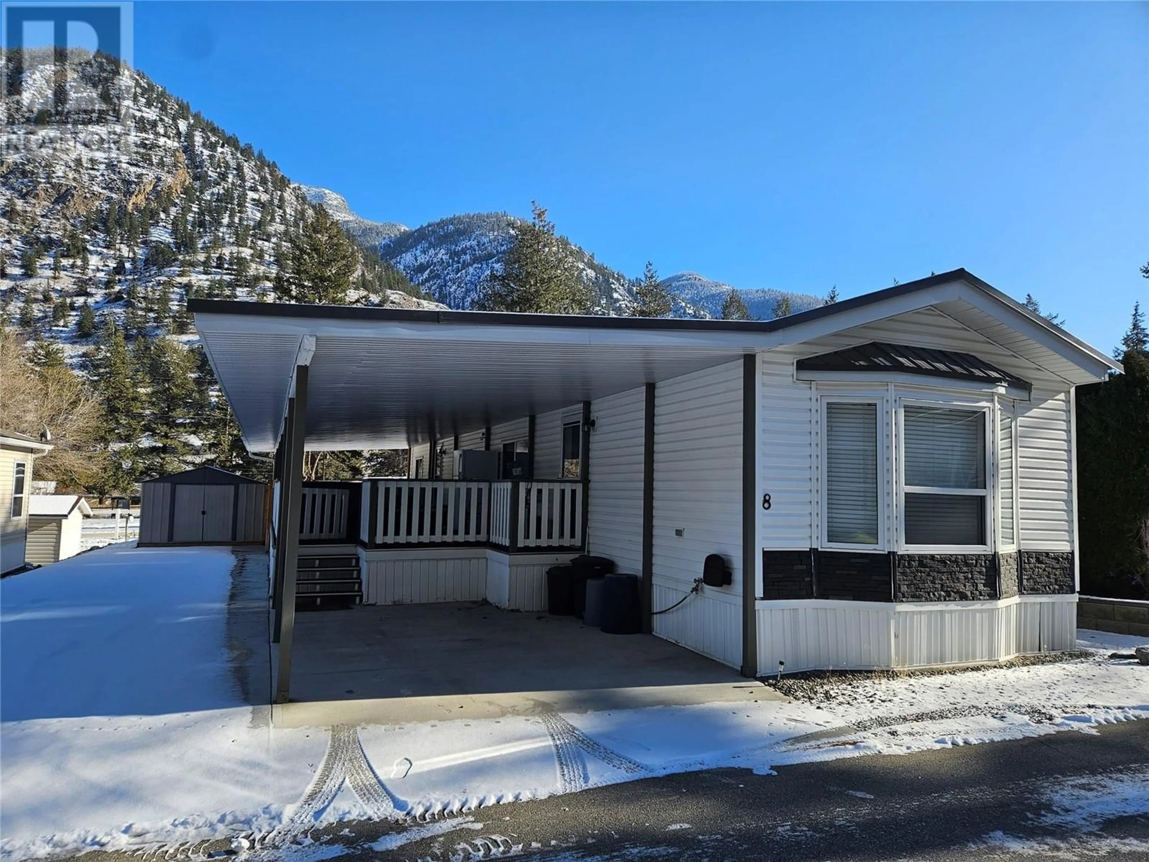 Home with vinyl exterior material, mountain view for 8 - 1518 HWY 3A OTHER, Keremeos British Columbia V0X1N6