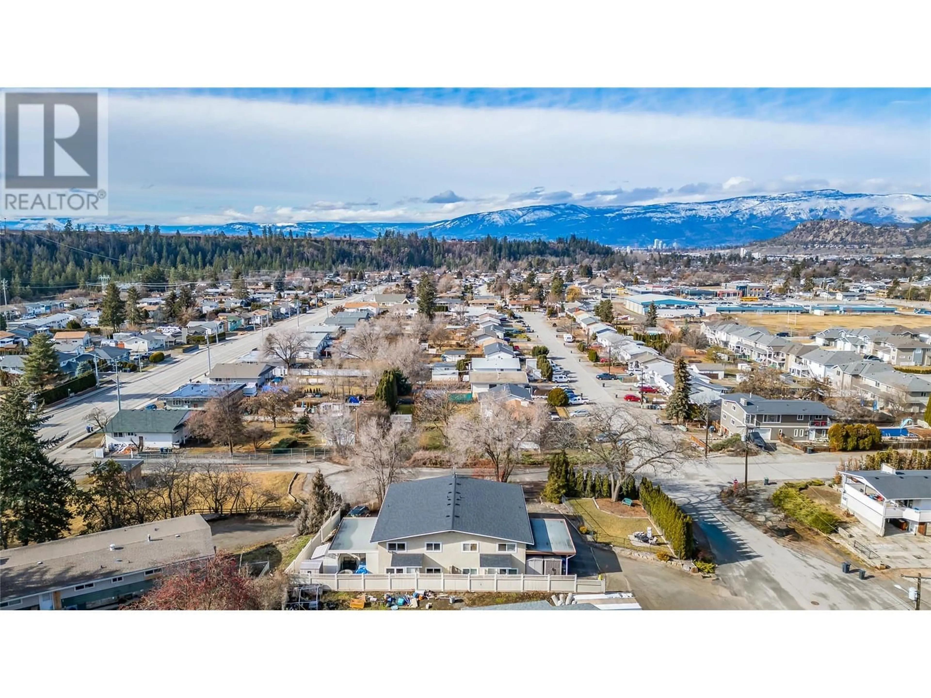 A pic from outside/outdoor area/front of a property/back of a property/a pic from drone, mountain view for 1107 Cactus Road, Kelowna British Columbia V1X3N3