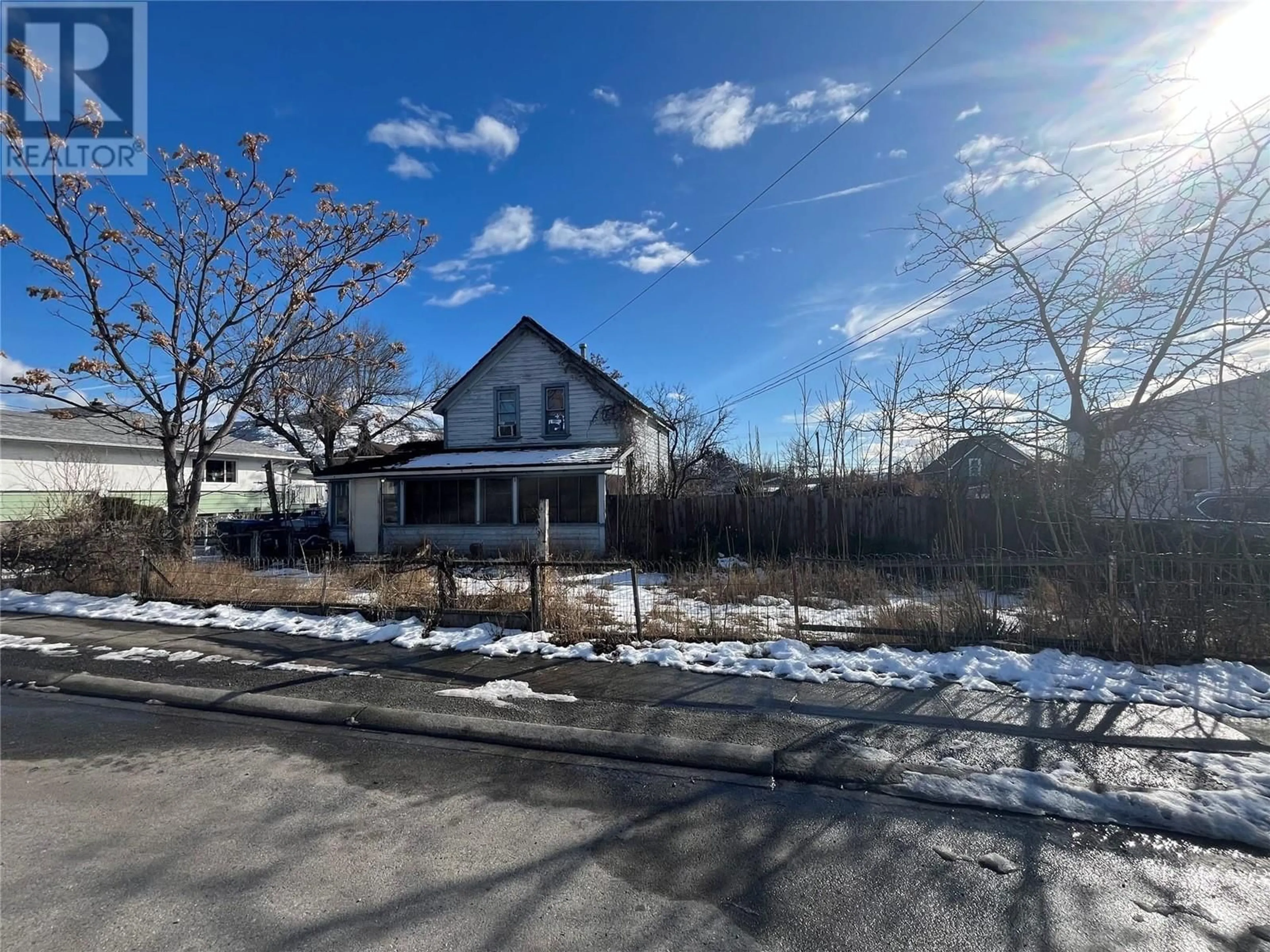 A pic from outside/outdoor area/front of a property/back of a property/a pic from drone, street for 96 Nelson Avenue, Penticton British Columbia V2A2K9