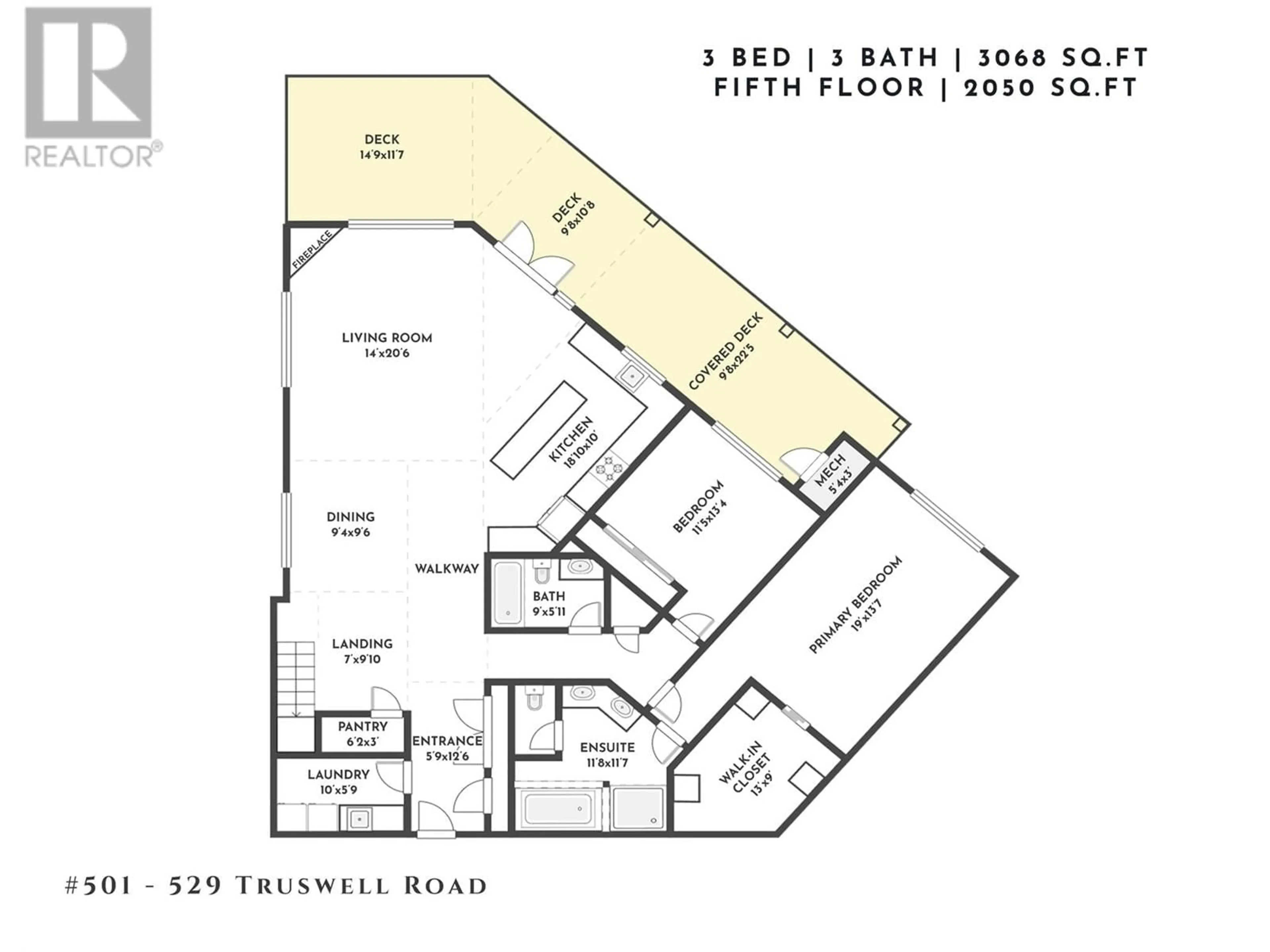 Floor plan for 529 Truswell Road Unit# 501, Kelowna British Columbia V1W3K7