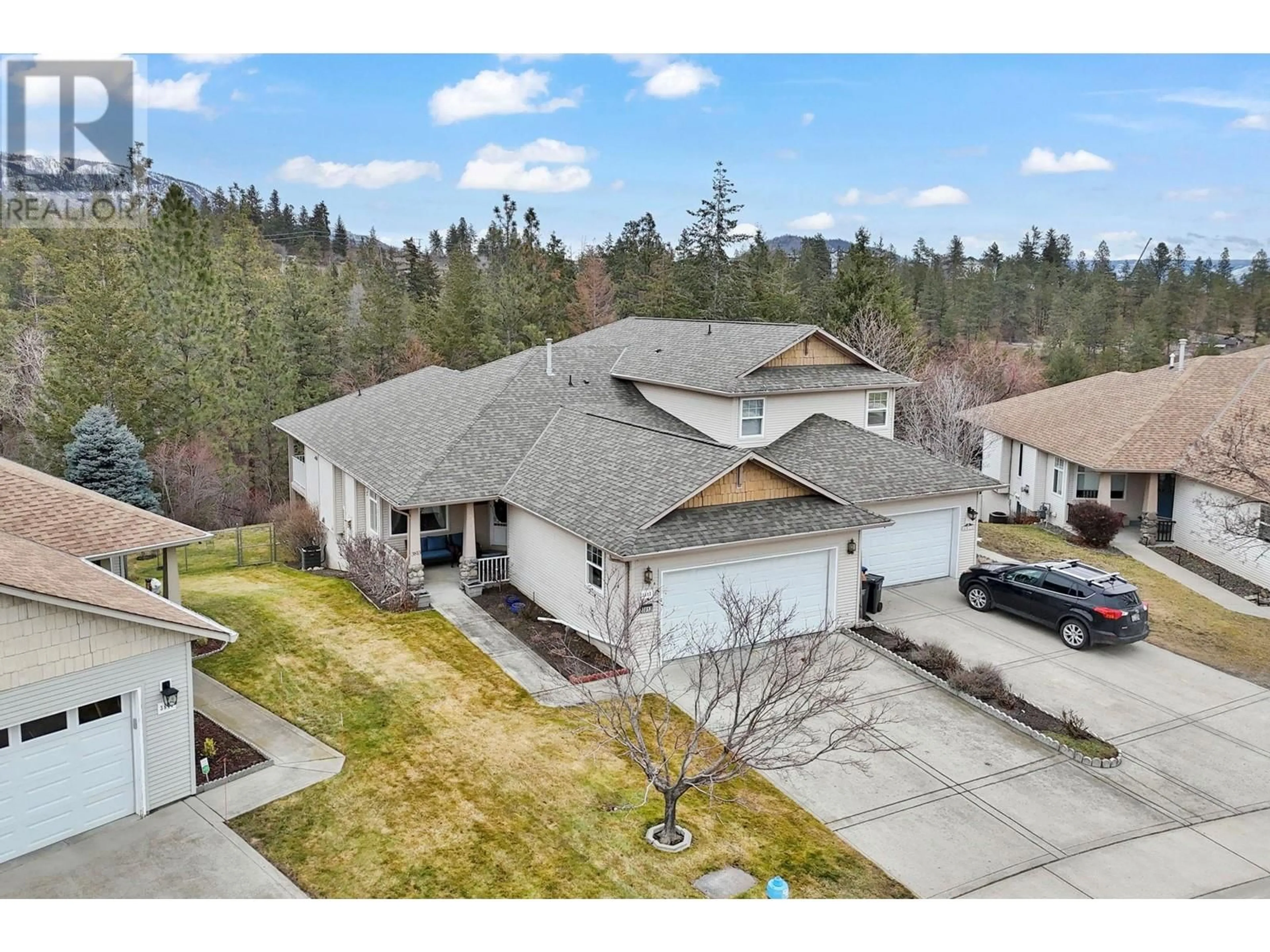 A pic from outside/outdoor area/front of a property/back of a property/a pic from drone, street for 3813 Glen Canyon Drive, West Kelowna British Columbia V4T2P7