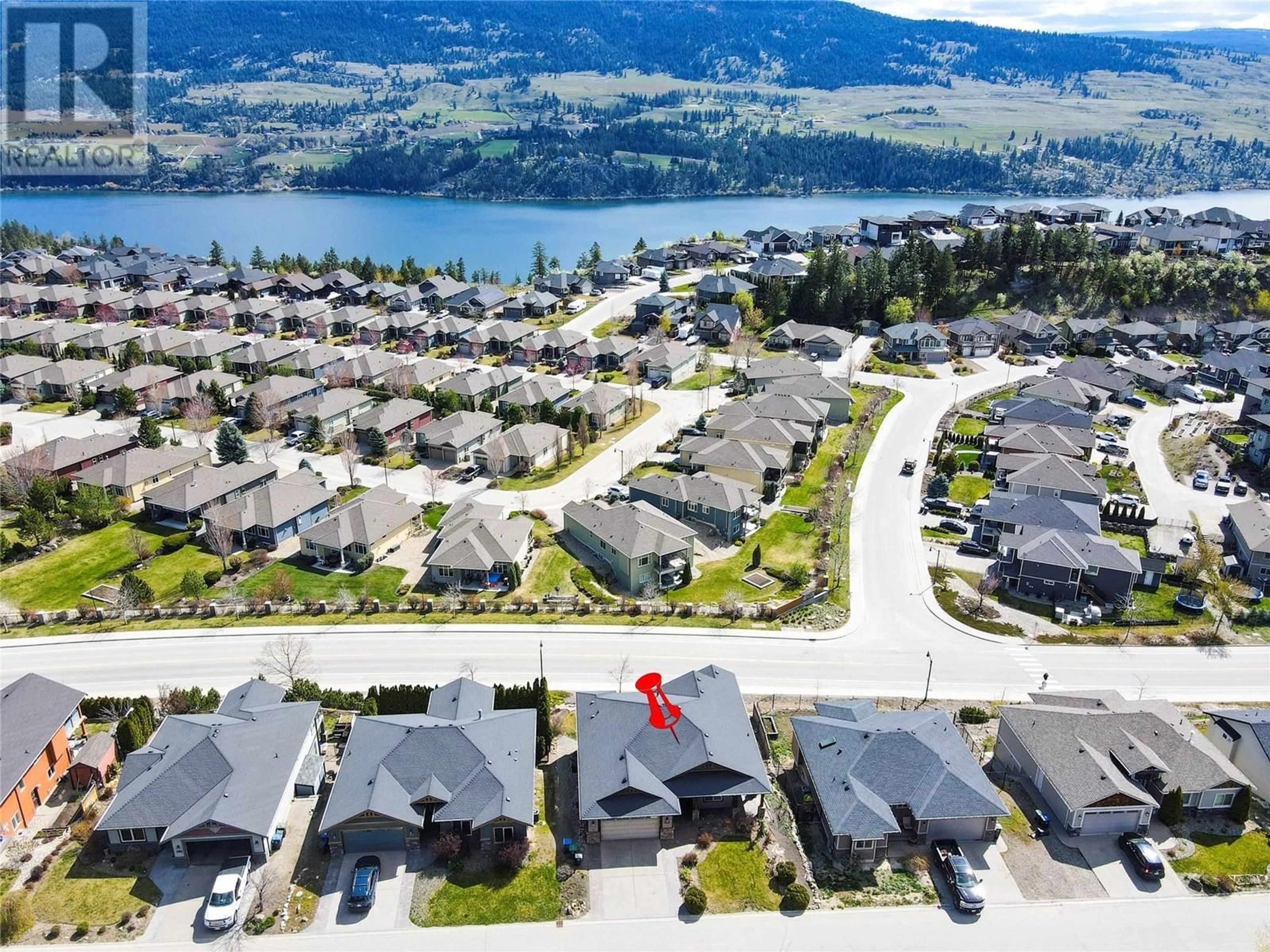 A pic from outside/outdoor area/front of a property/back of a property/a pic from drone, water/lake/river/ocean view for 12970 LAKE HILL DRIVE, Lake Country British Columbia V4V2P7