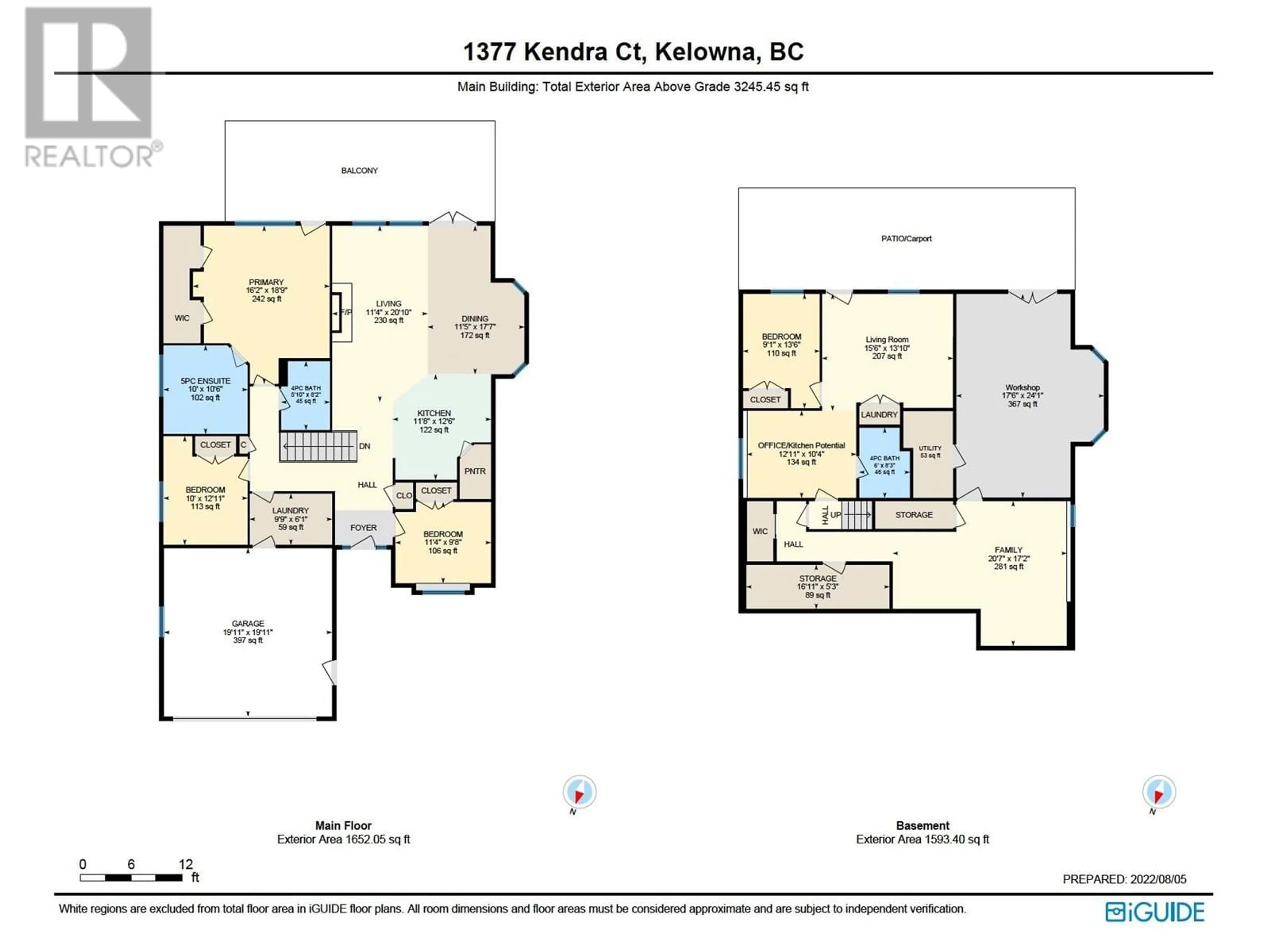 Floor plan for 1377 Kendra Court, Kelowna British Columbia V1P1P1