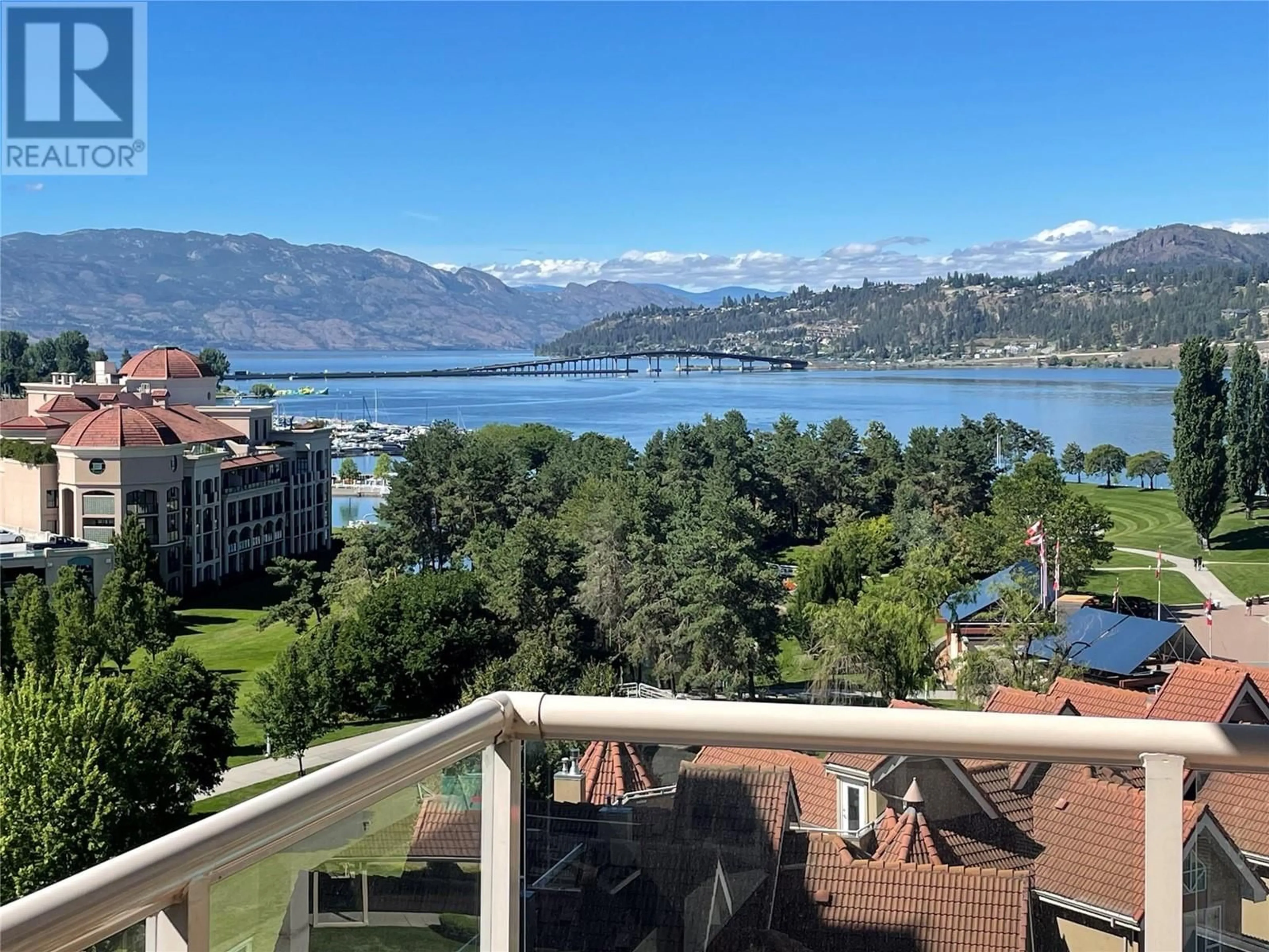 Balcony in the apartment, water/lake/river/ocean view for 1152 Sunset Drive Unit# 1003, Kelowna British Columbia V1Y9R7