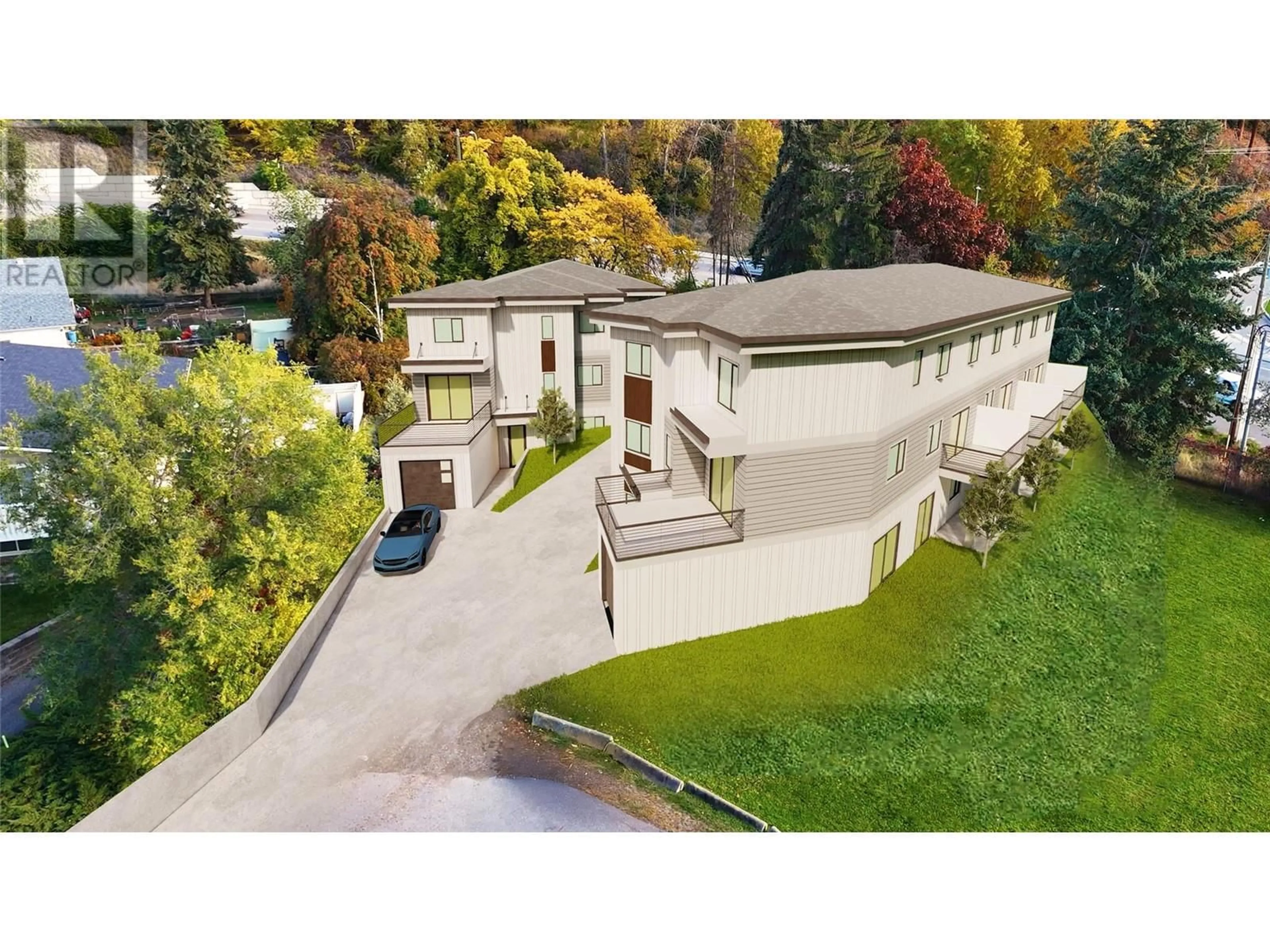 A pic from outside/outdoor area/front of a property/back of a property/a pic from drone, street for 1115 Cactus Road, Kelowna British Columbia V1X5N3