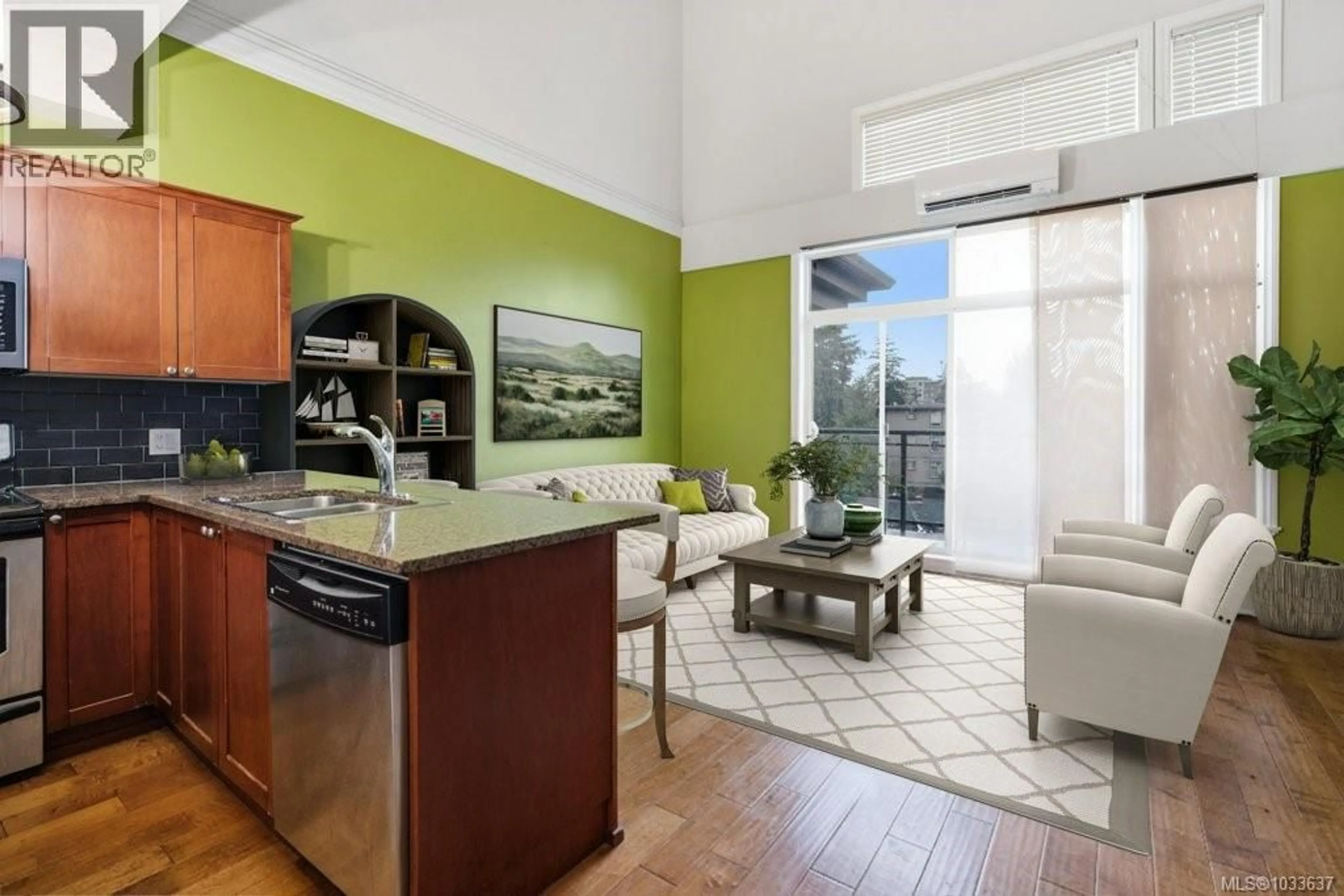 Open concept kitchen, ceramic/tile floor for 407 - 866 GOLDSTREAM AVENUE, Langford British Columbia V9B2X9