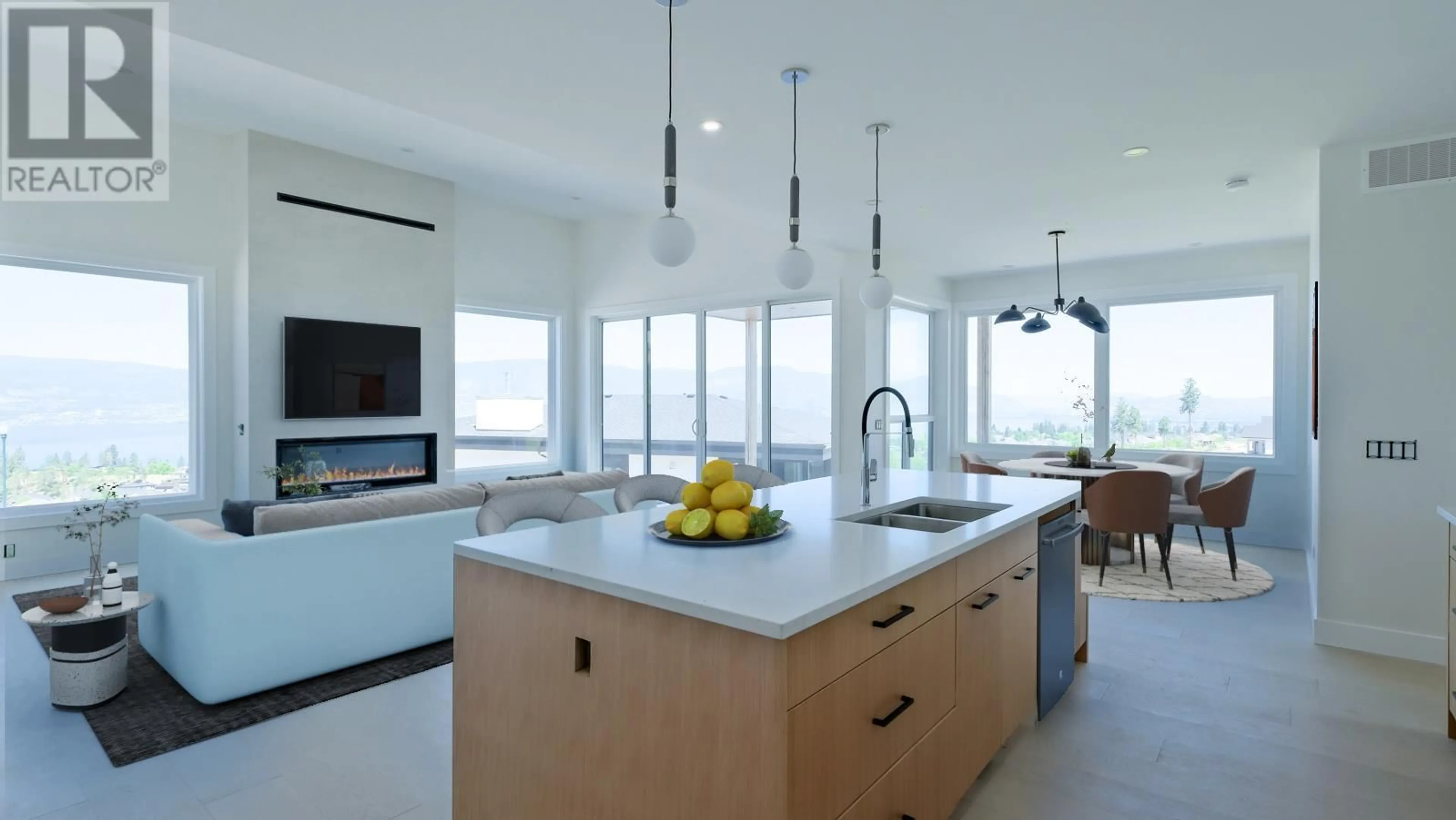 Contemporary kitchen, ceramic/tile floor for 402 TRESTLE RIDGE DRIVE, Kelowna British Columbia V1W5M3
