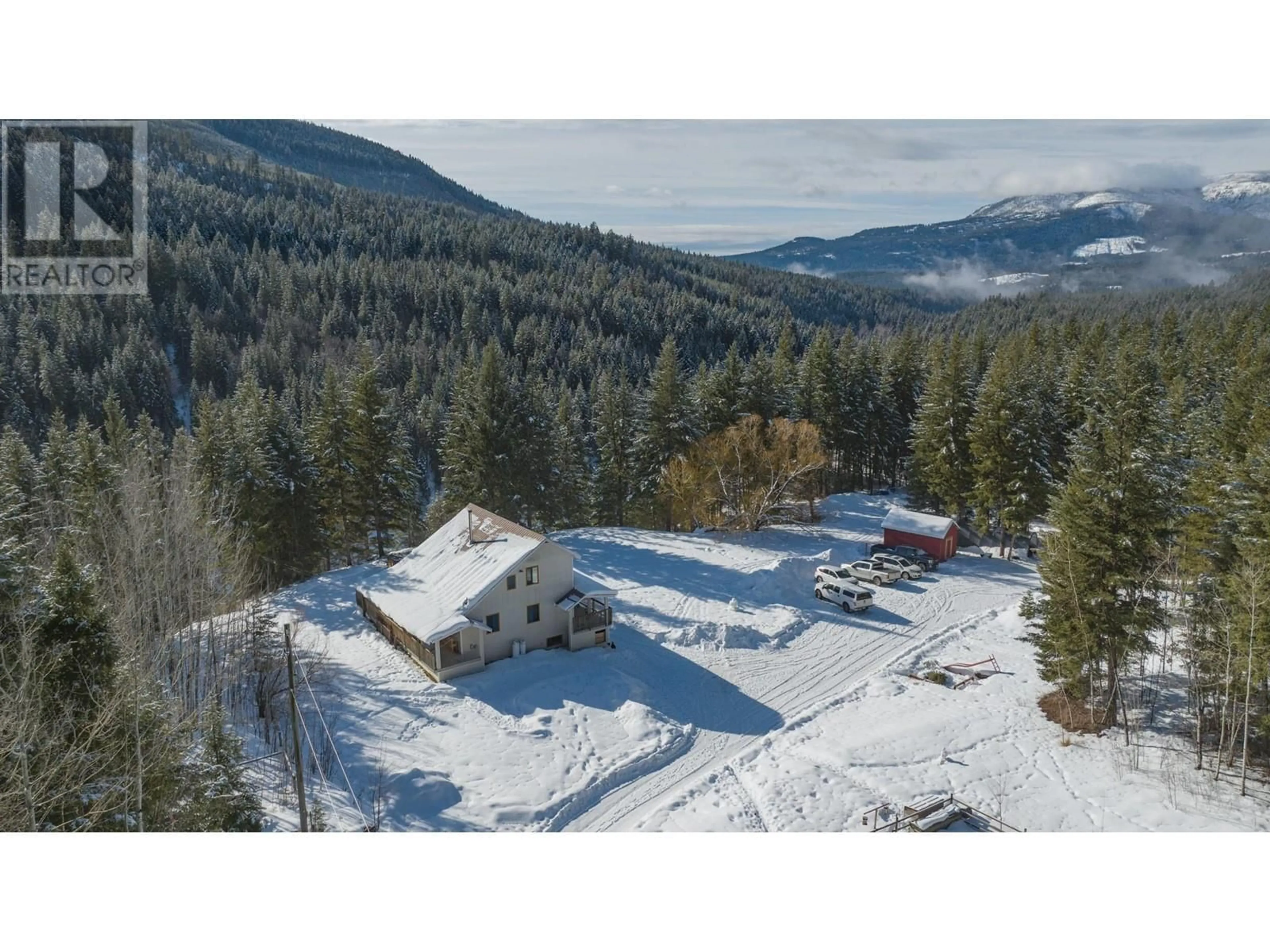 A pic from outside/outdoor area/front of a property/back of a property/a pic from drone, mountain view for 7250 CHINA VALLEY ROAD, Falkland British Columbia V0E1W1
