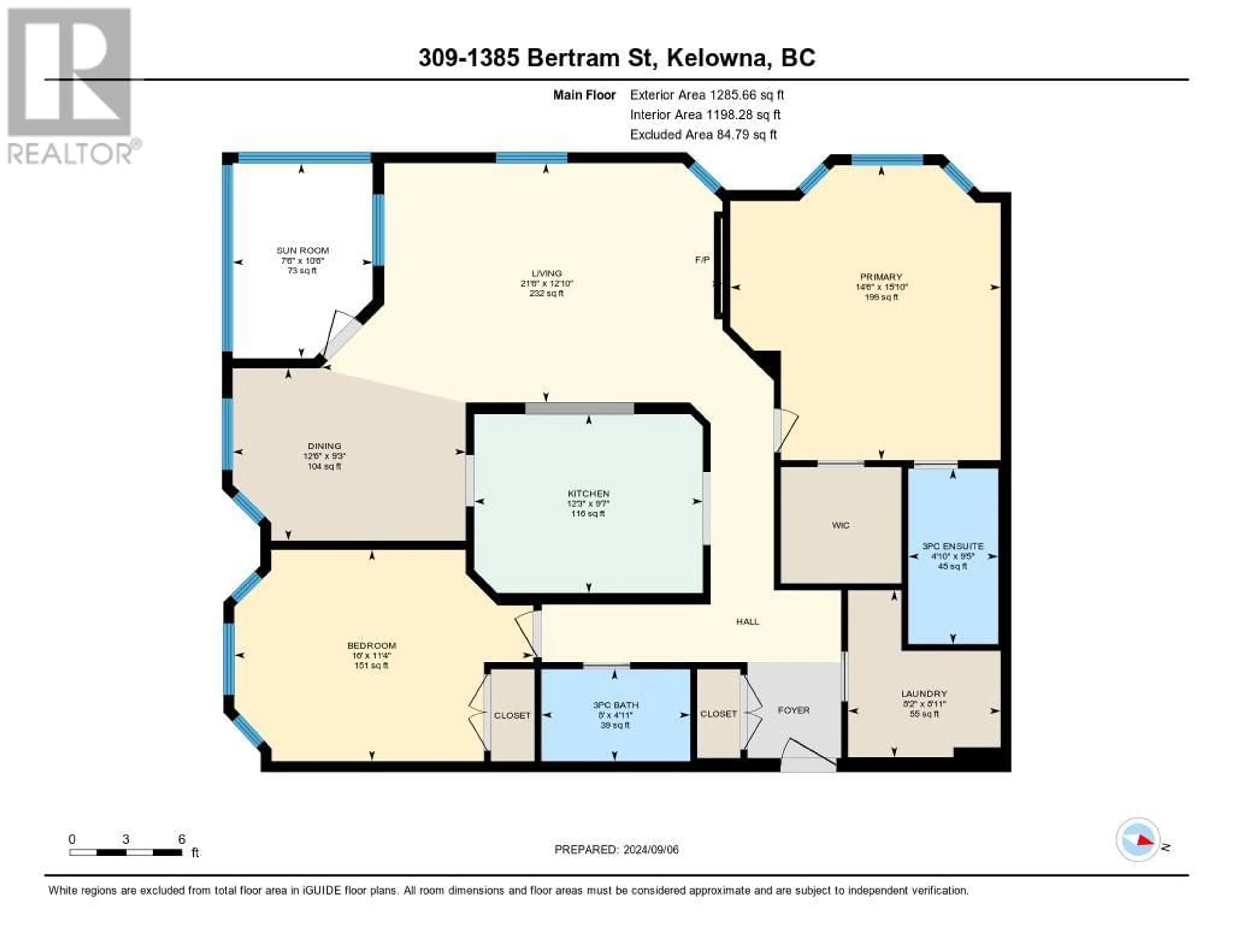 Floor plan for 309 - 1385 BERTRAM STREET, Kelowna British Columbia V1Y2E9