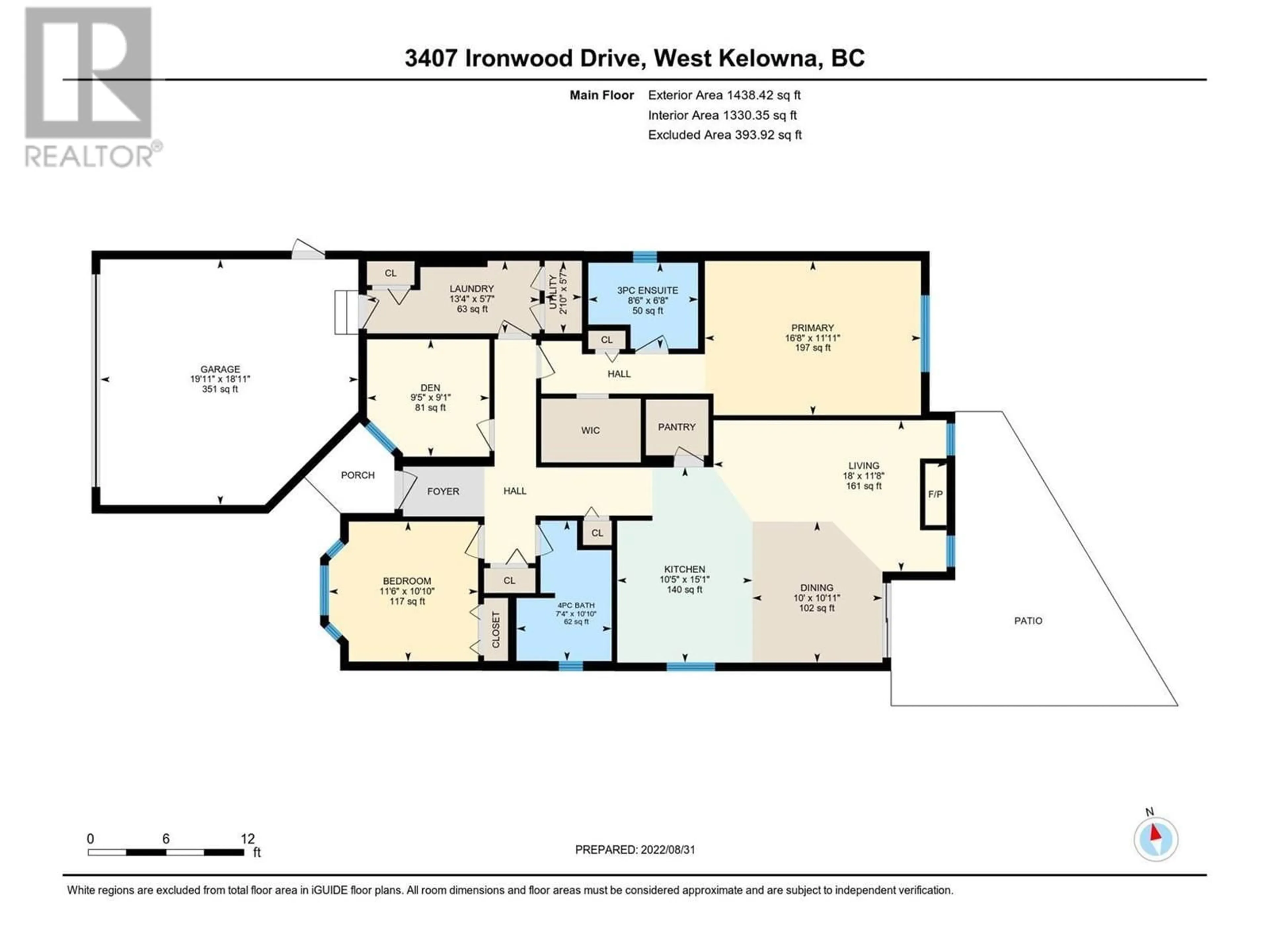 Floor plan for 3407 IRONWOOD DRIVE, West Kelowna British Columbia V4T0A9