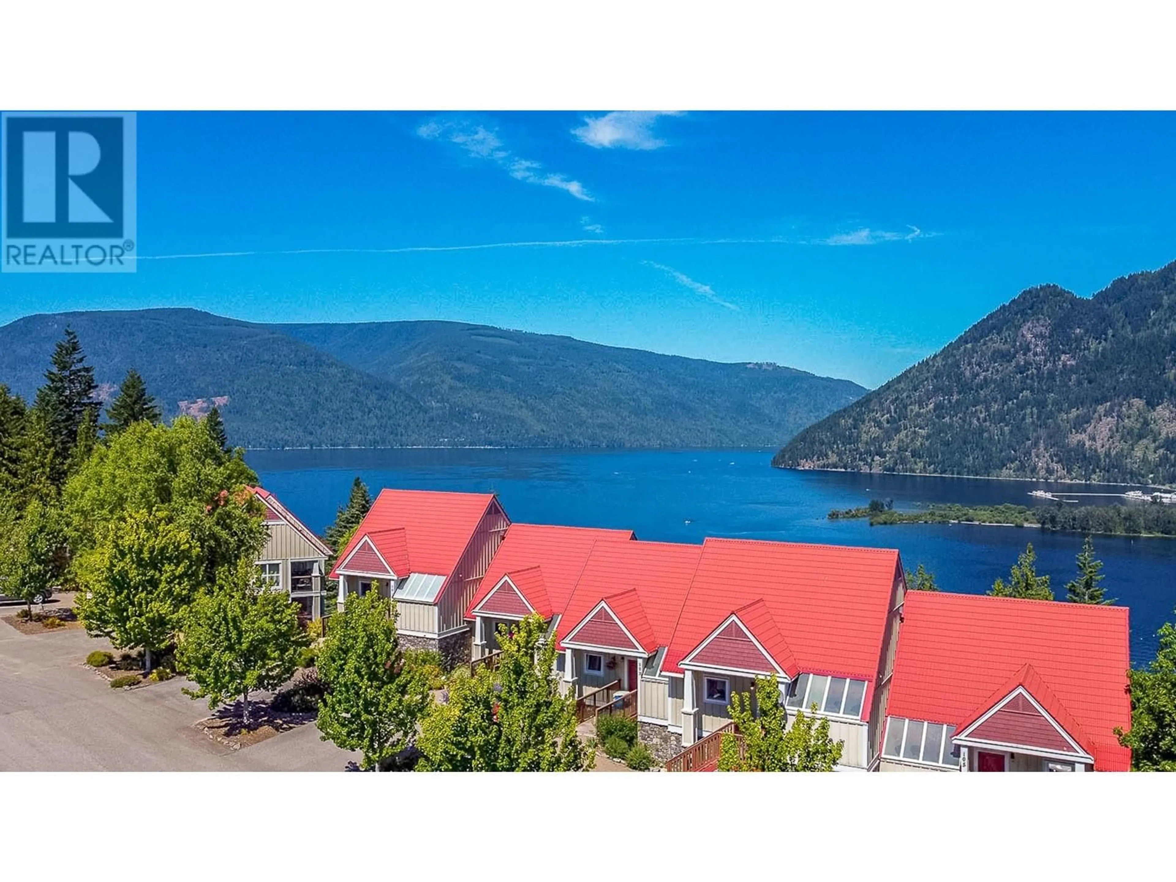 A pic from outside/outdoor area/front of a property/back of a property/a pic from drone, water/lake/river/ocean view for 500 Old Spallumcheen Road Unit# 103, Sicamous British Columbia V0E2V3