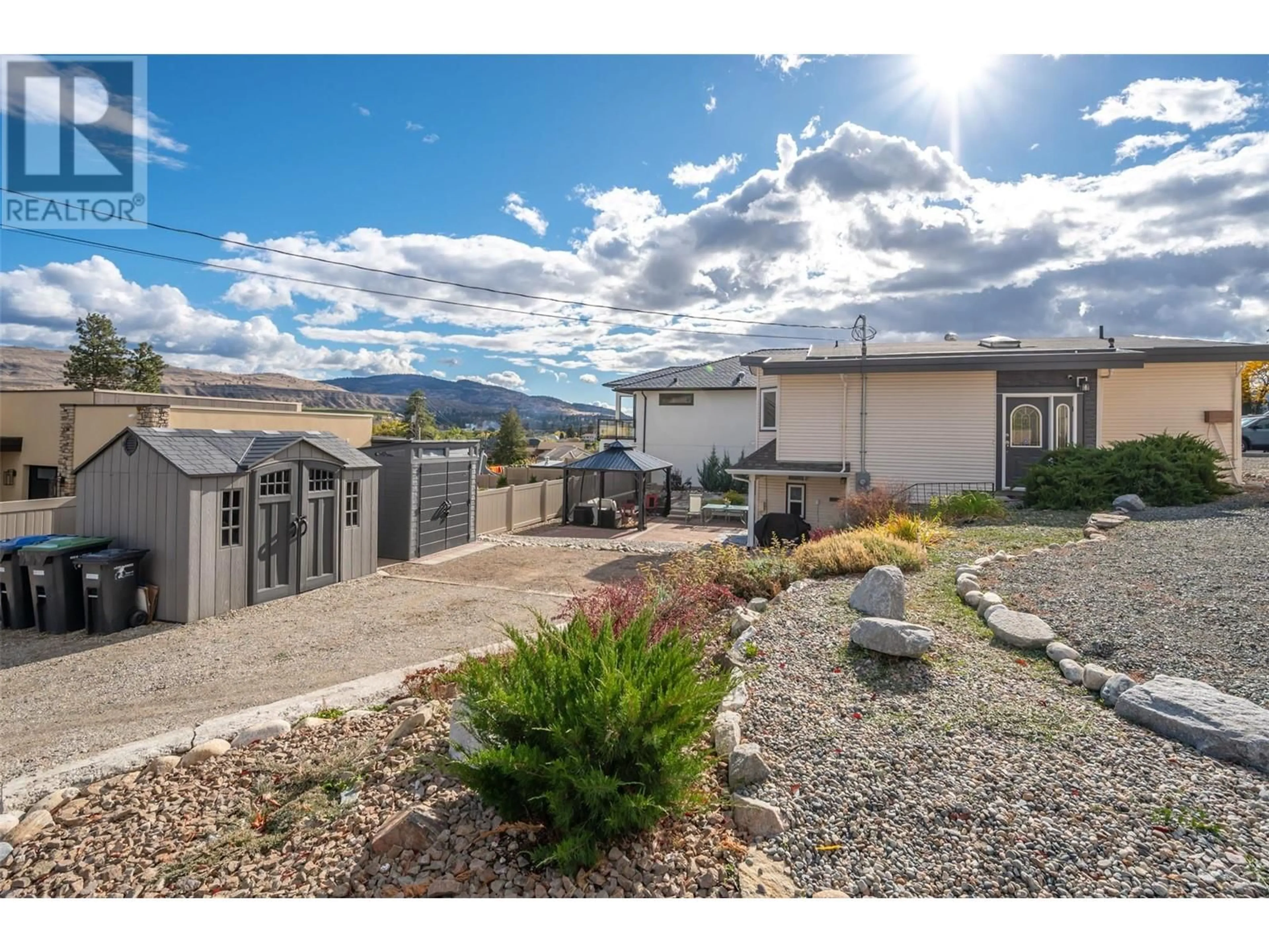 A pic from outside/outdoor area/front of a property/back of a property/a pic from drone, mountain view for 6764 LAKESIDE DRIVE, Oliver British Columbia V0H1T4