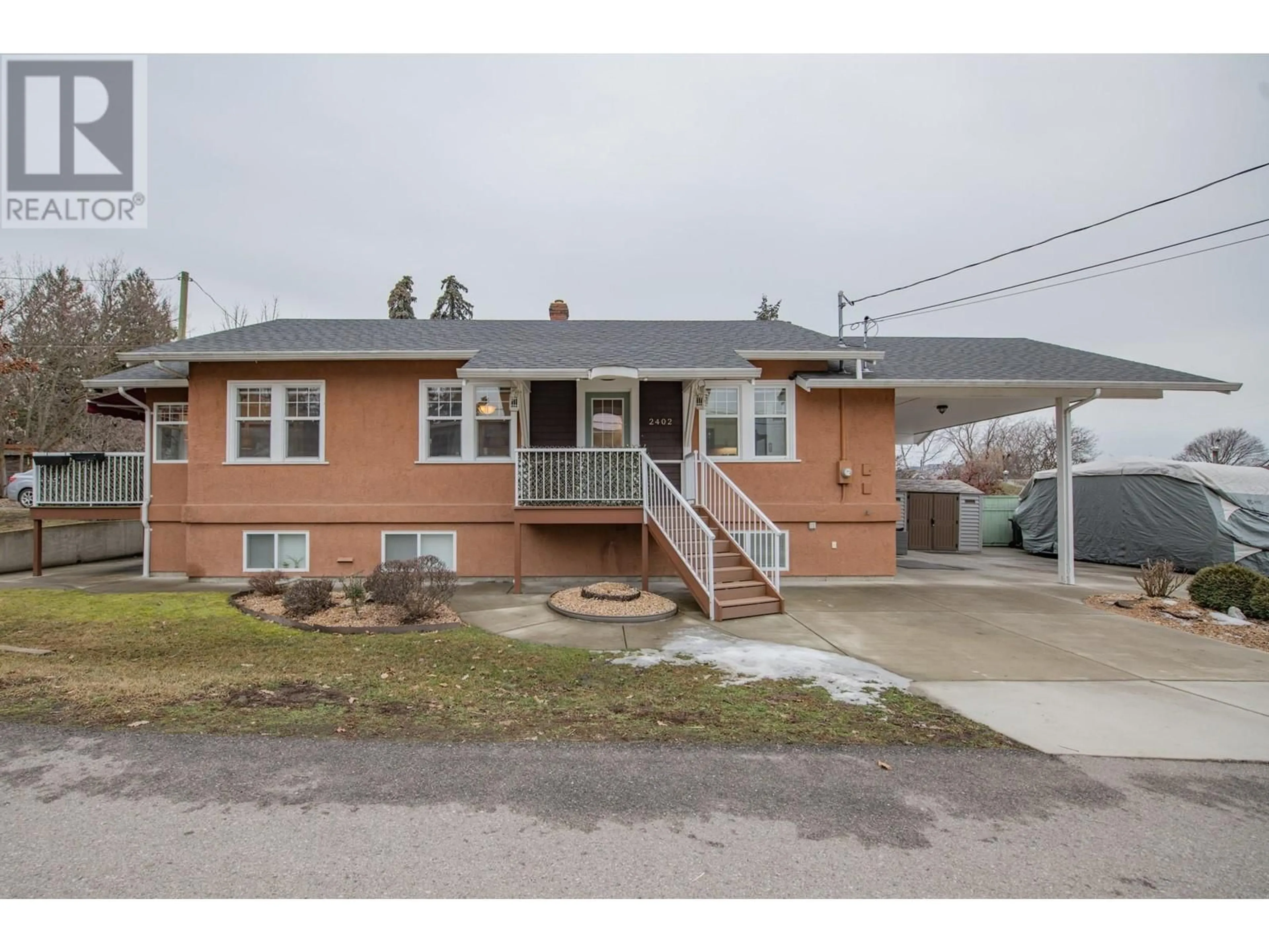 Home with brick exterior material, street for 2402 35 AVENUE, Vernon British Columbia V1T2S4