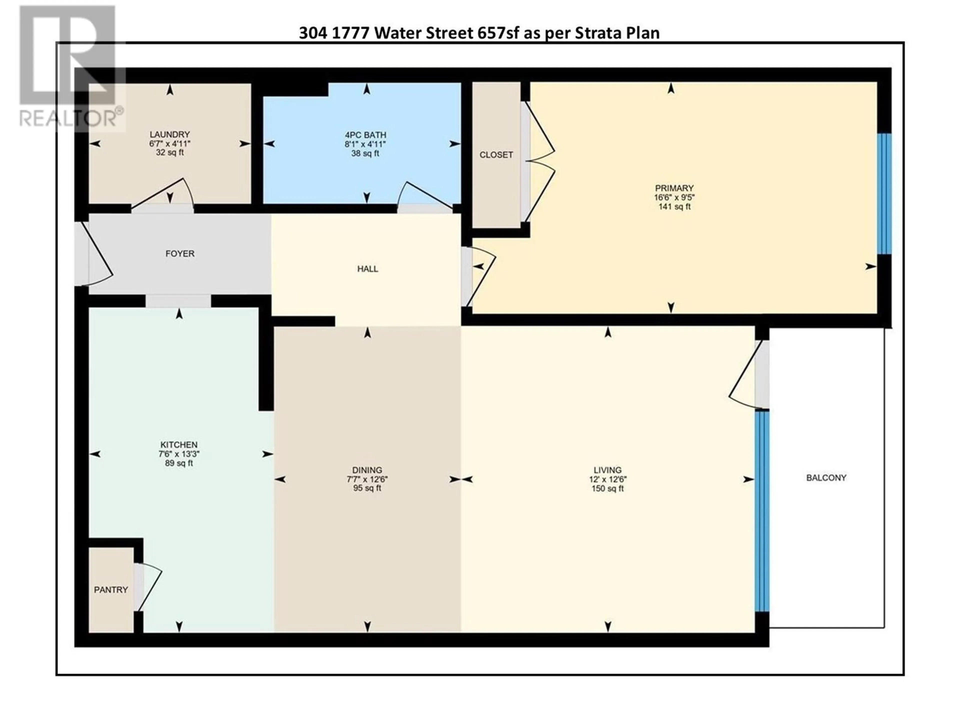 Floor plan for 304 - 1777 WATER STREET, Kelowna British Columbia V1Y1K4