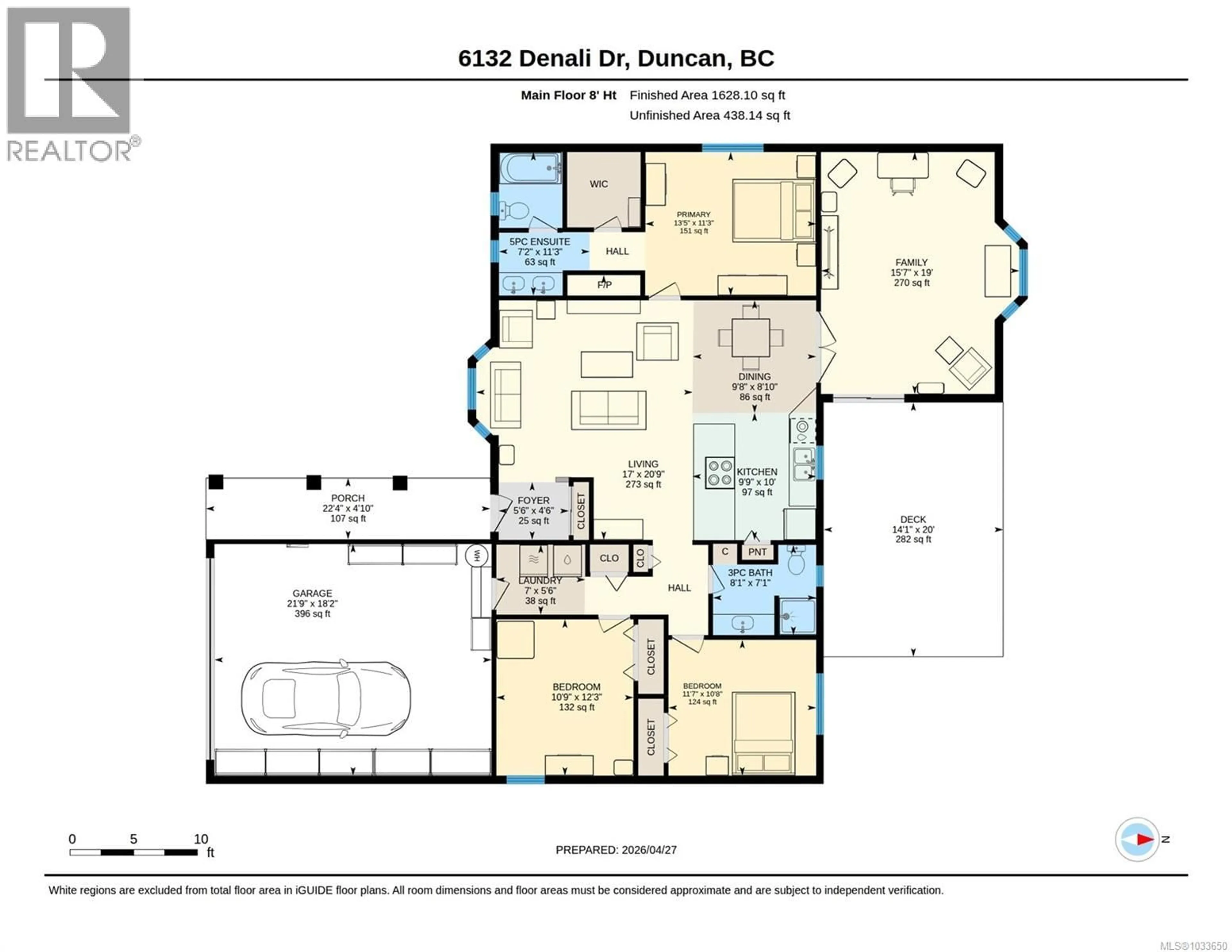 Floor plan for 6132 DENALI DRIVE, Duncan British Columbia V9L5N4