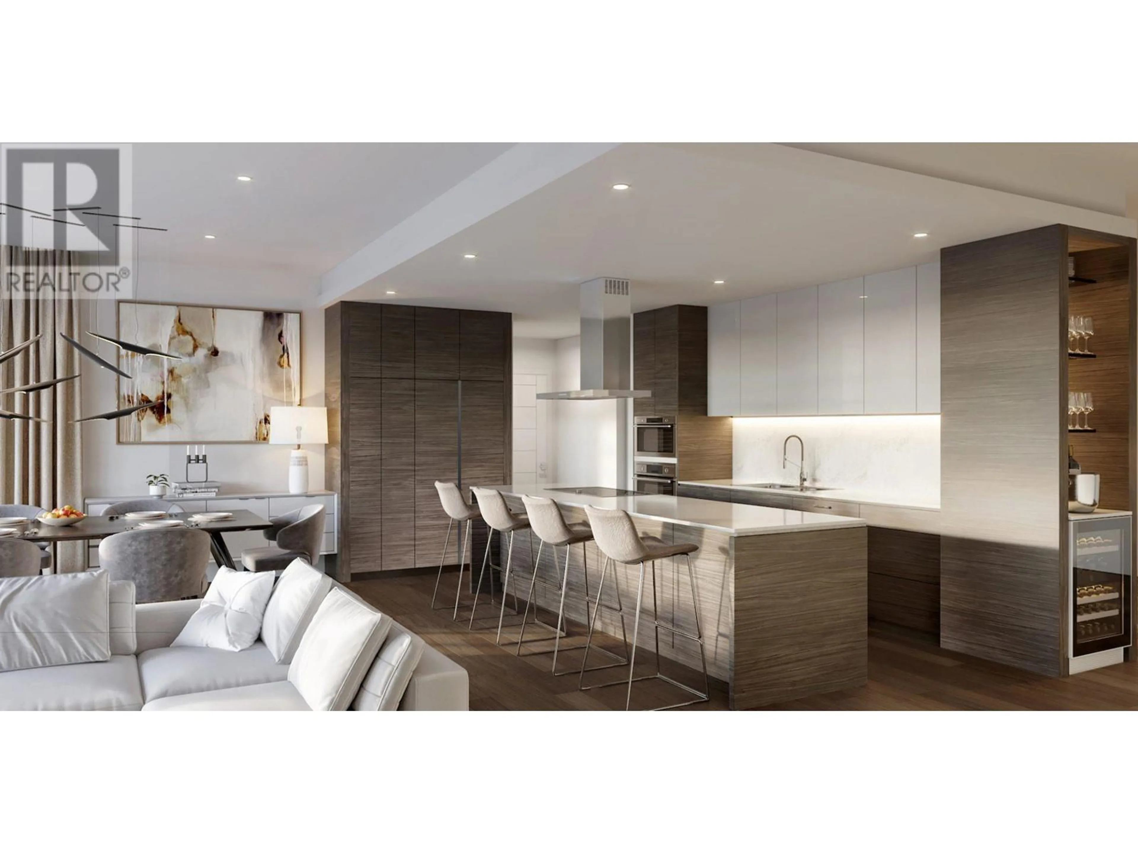 Open concept kitchen, wood/laminate floor for 301 - 13415 LAKESHORE DRIVE SOUTH, Summerland British Columbia V0H1Z1