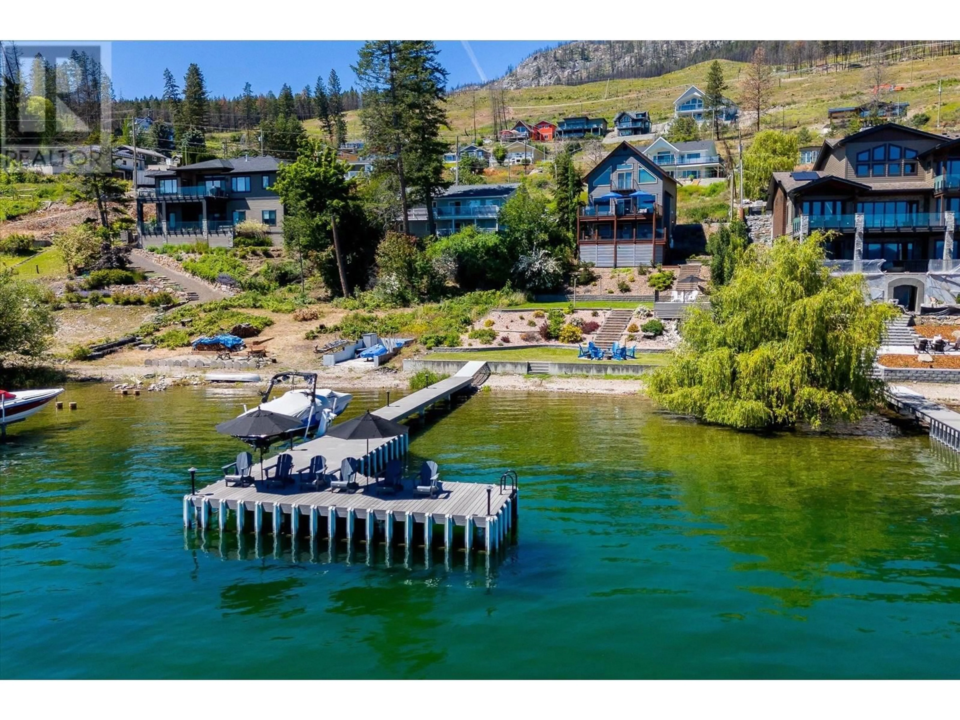 A pic from outside/outdoor area/front of a property/back of a property/a pic from drone, water/lake/river/ocean view for 17 NERIE ROAD, Vernon British Columbia V1H2E4