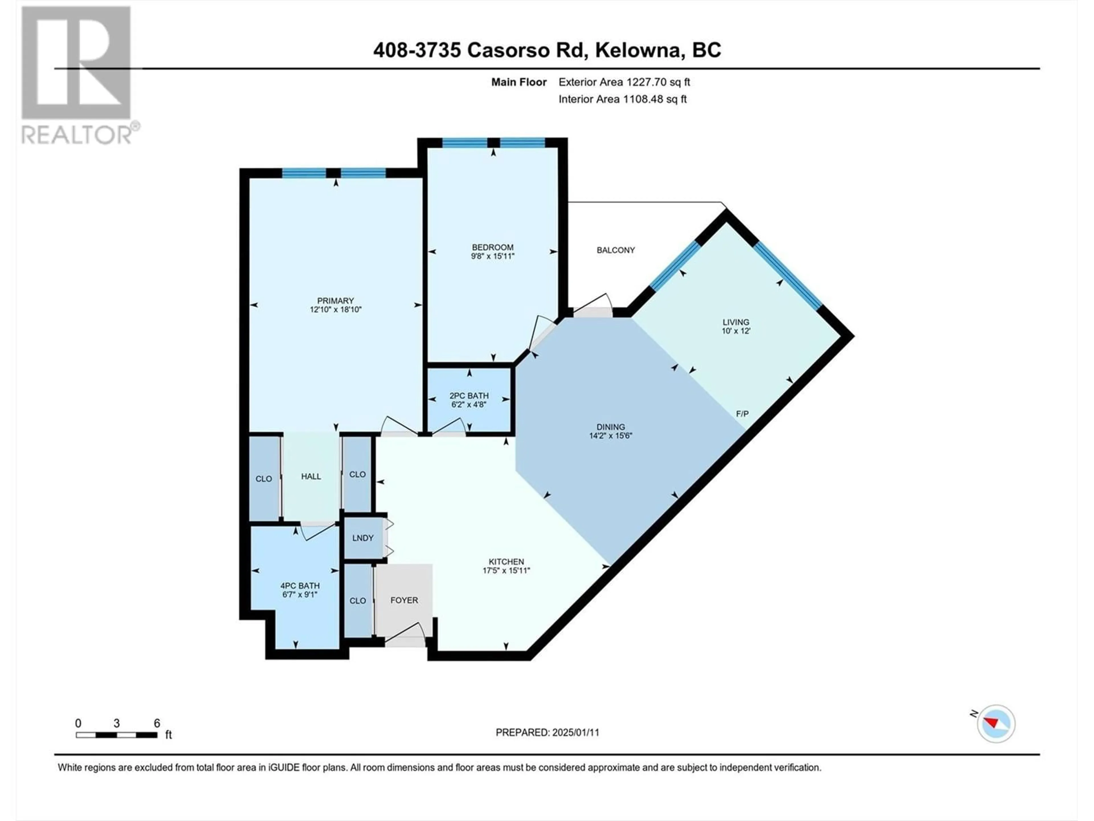 Floor plan for 3735 Casorso Road Unit# 408, Kelowna British Columbia V1W5G1